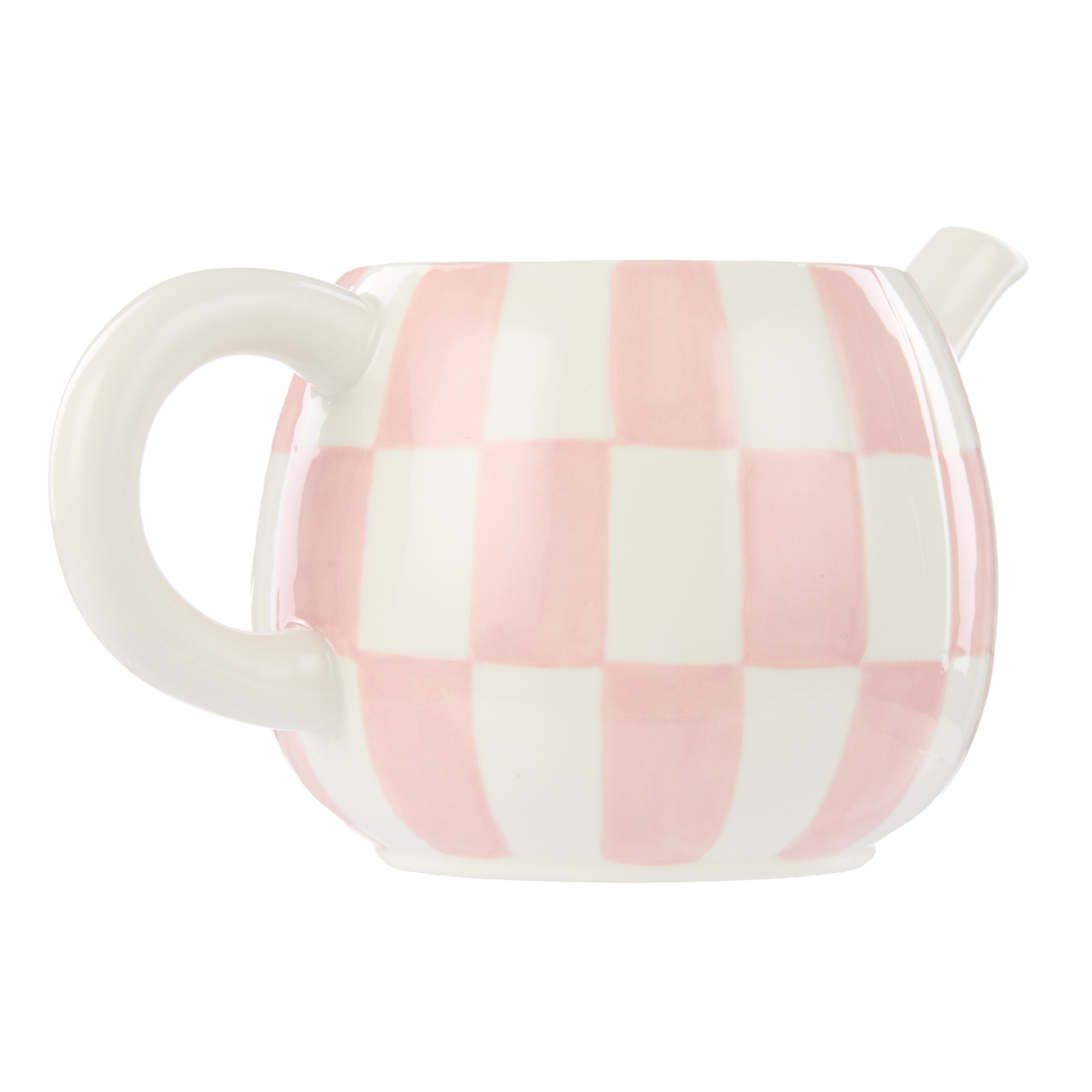 Emporium Check Teapot 700ml Pink & Green