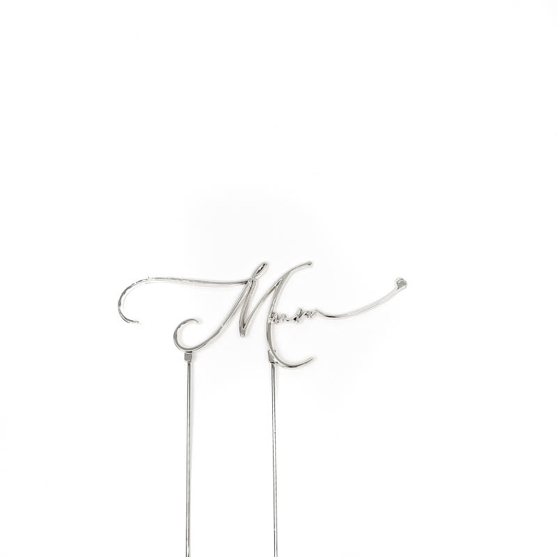 Cake & Candle Metal Cake Topper Mum Silver