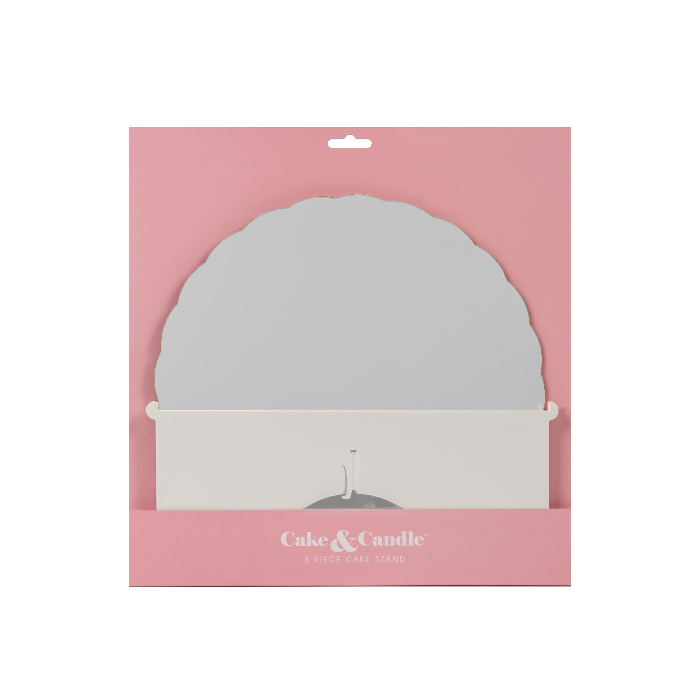 Cake & Candle Plateau Gateau Cake Stand Silver & White 3 Piece