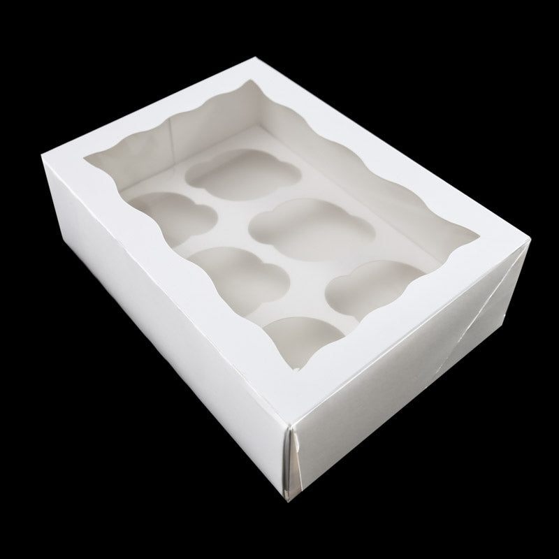 Bake Group High Cupcake Box with PVC Window 6 Cupcake 4in