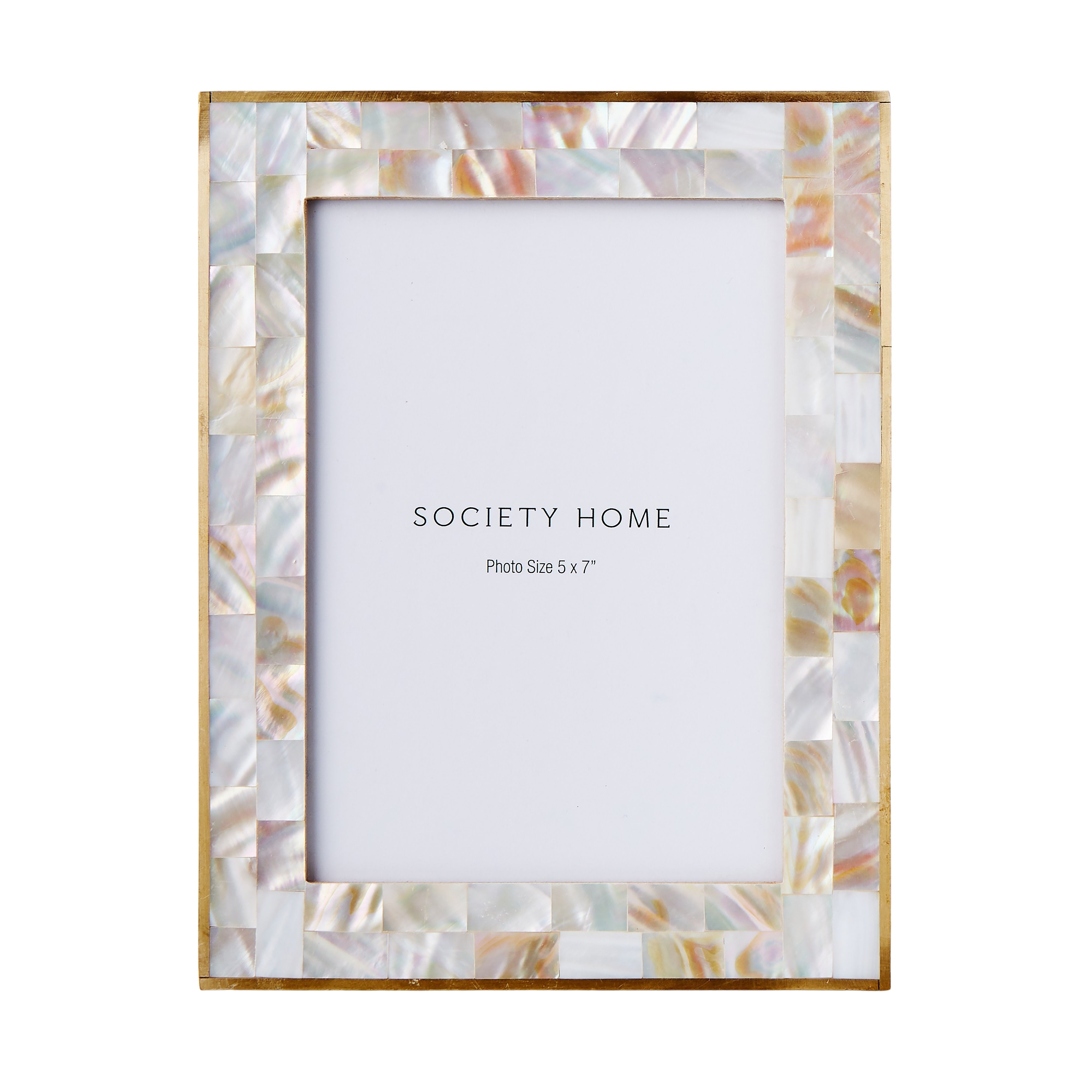 Society Home Mother of Pearl Inlay Photo Frame 5x7'' Natural