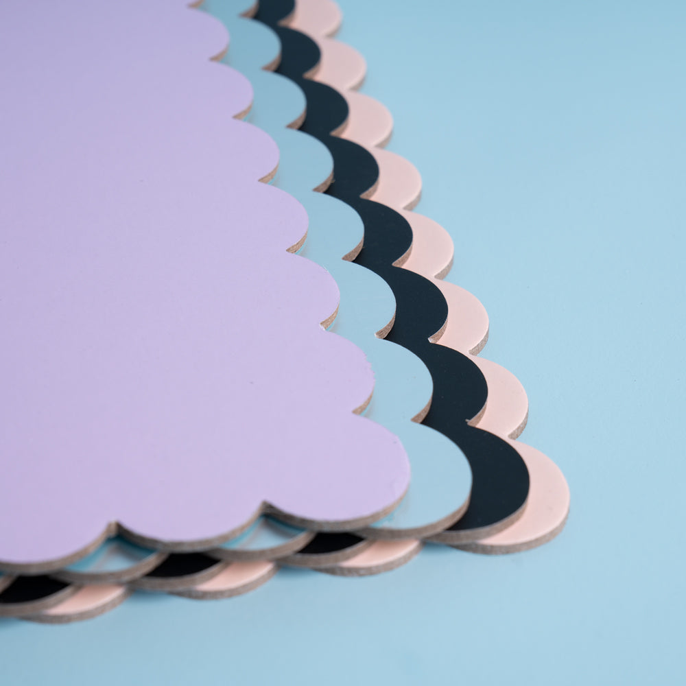 Papyrus Dual-Colour Scalloped Cake Board Rectangle Blue & Lilac
