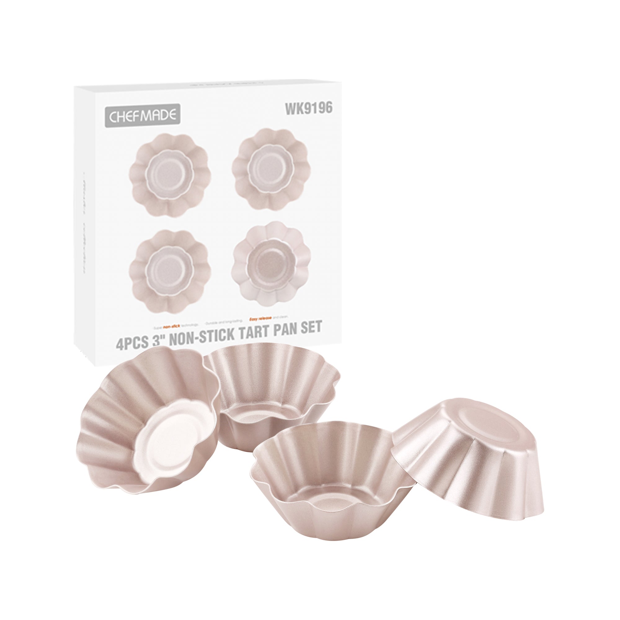 CHEFMADE Mini Tart Pan 7.7cm Set of 4 (WK9196)
