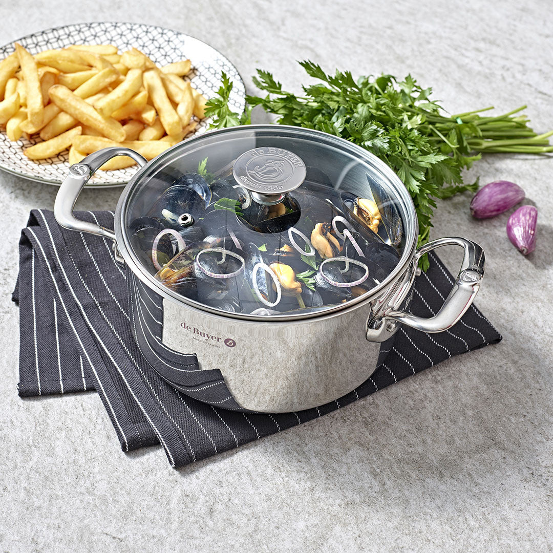 de Buyer Milady Stainless Steel Stewpot with Glass Lid 24cm
