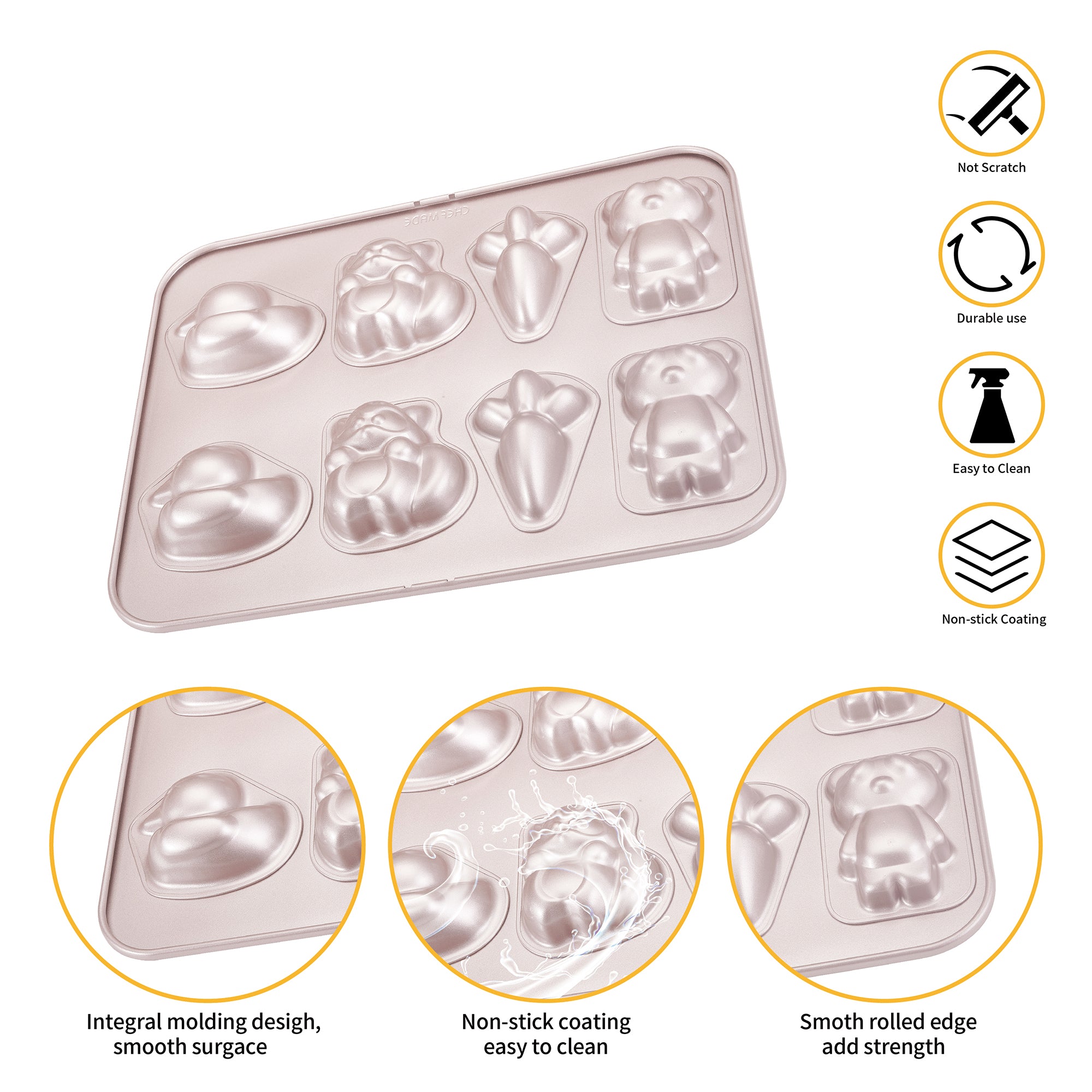 CHEFMADE Mixed Shapes Cake Pan 8 Cup (WK9319)