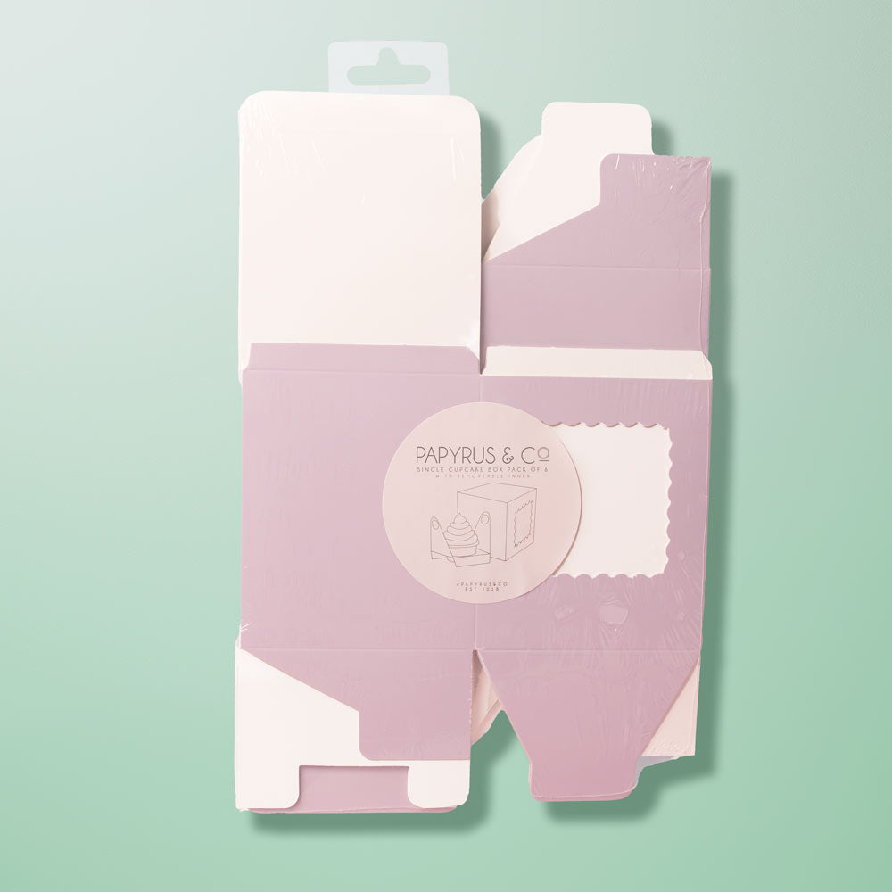 Papyrus Scalloped Single Cupcake Box Pastel Lilac 6 Pack