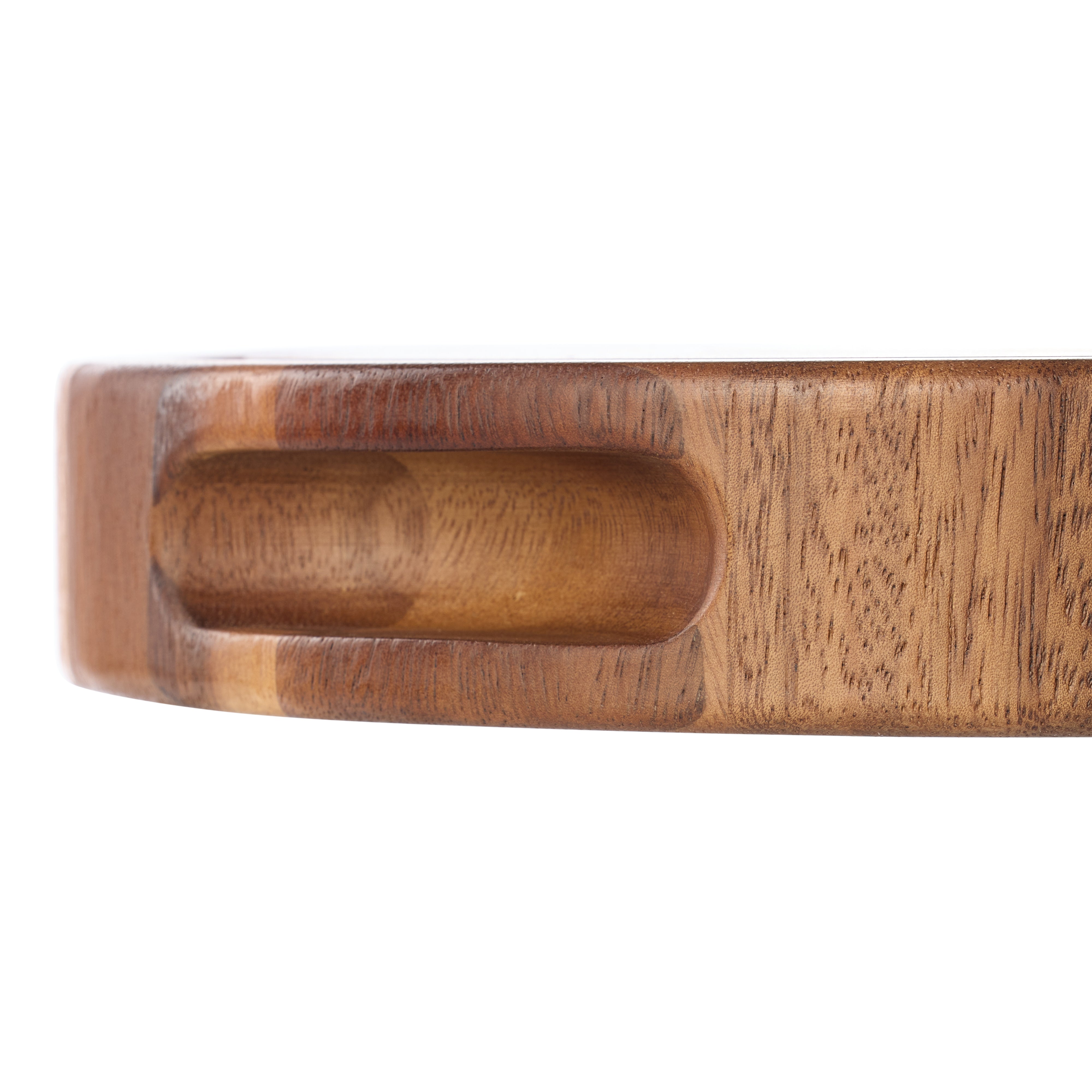 Davis & Waddell Round Acacia Wood End Grain Cut Board Natural Matt Lacquer
