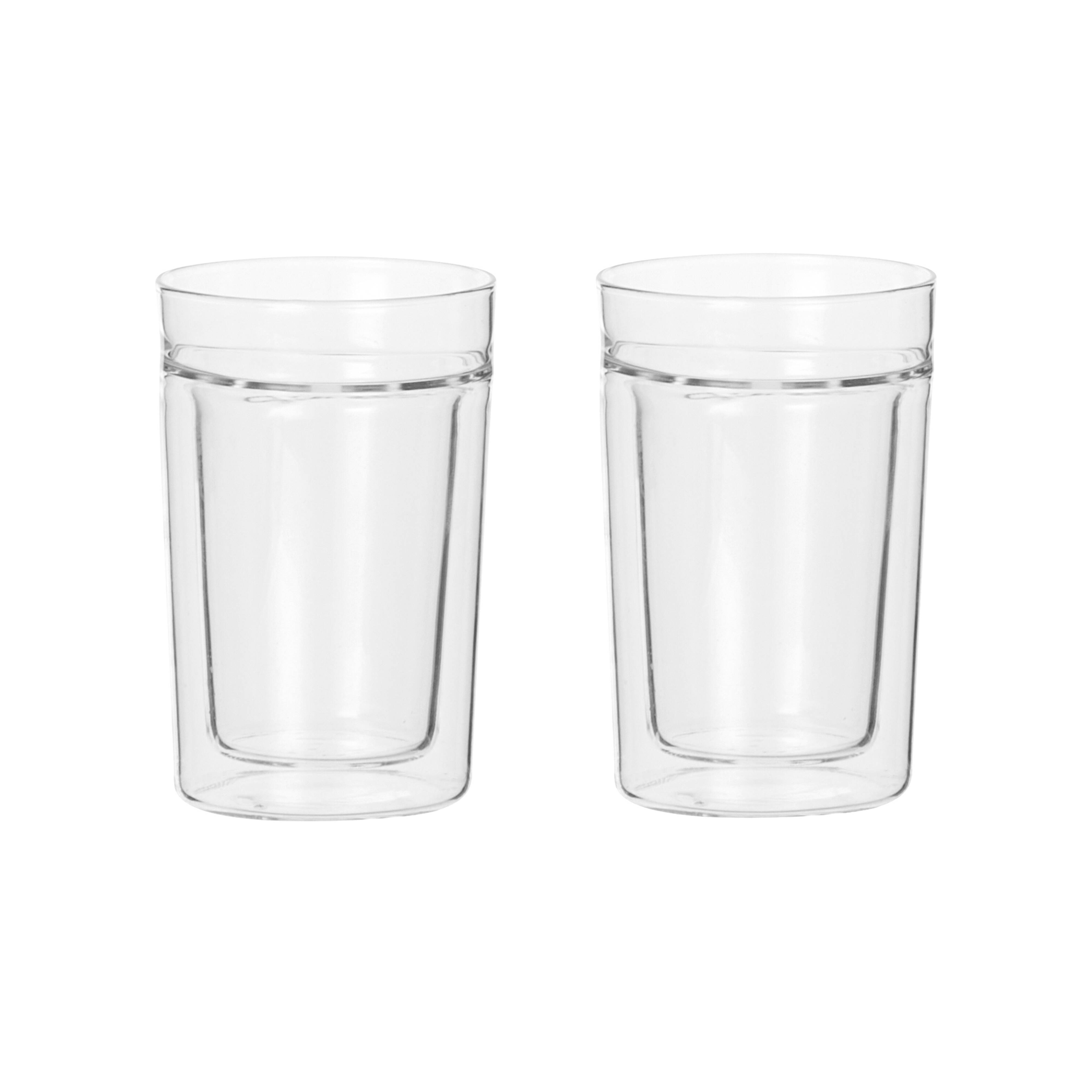 Leaf & Bean Double Wall Glass 90ml 2 Piece Set Clear