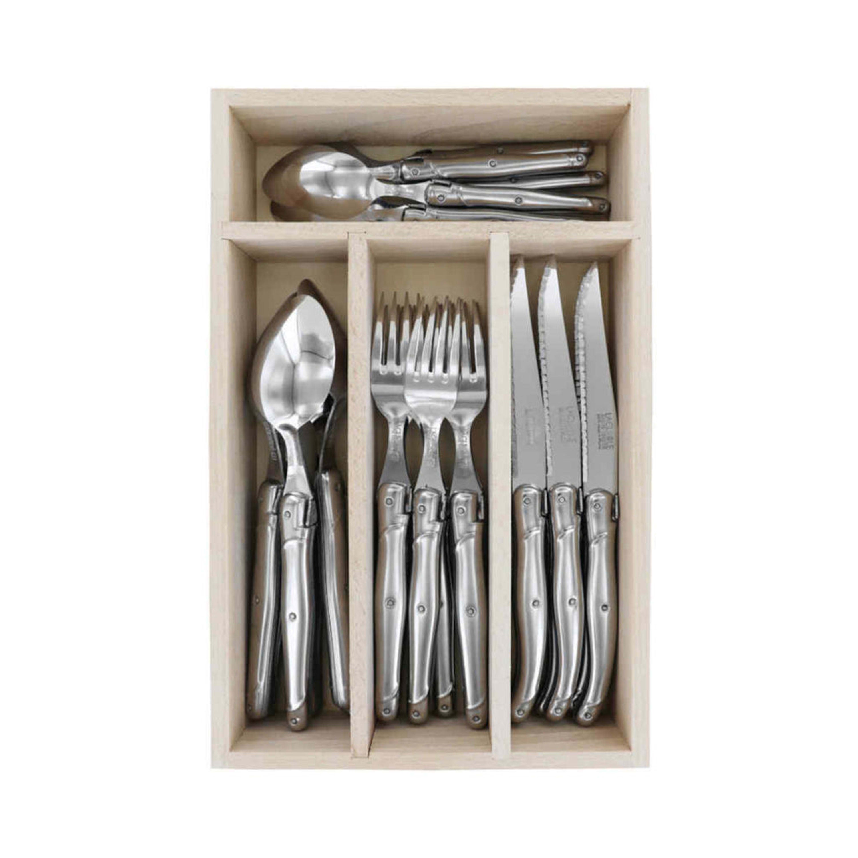 Laguiole André Verdier Debutant 24 Piece Cutlery Set Marble