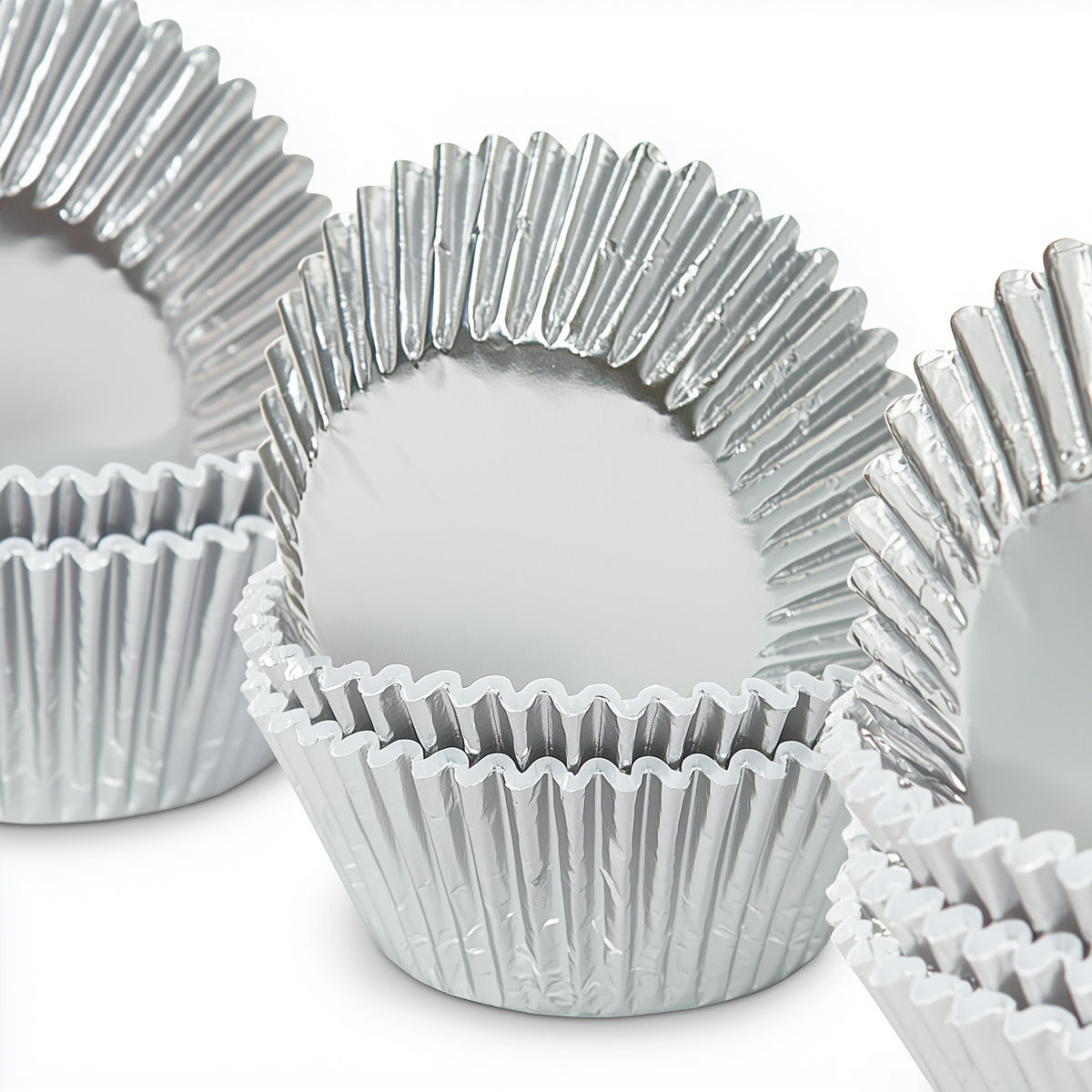 Papyrus Medium Foil Baking Cups Base Silver 44mm 50 Pack