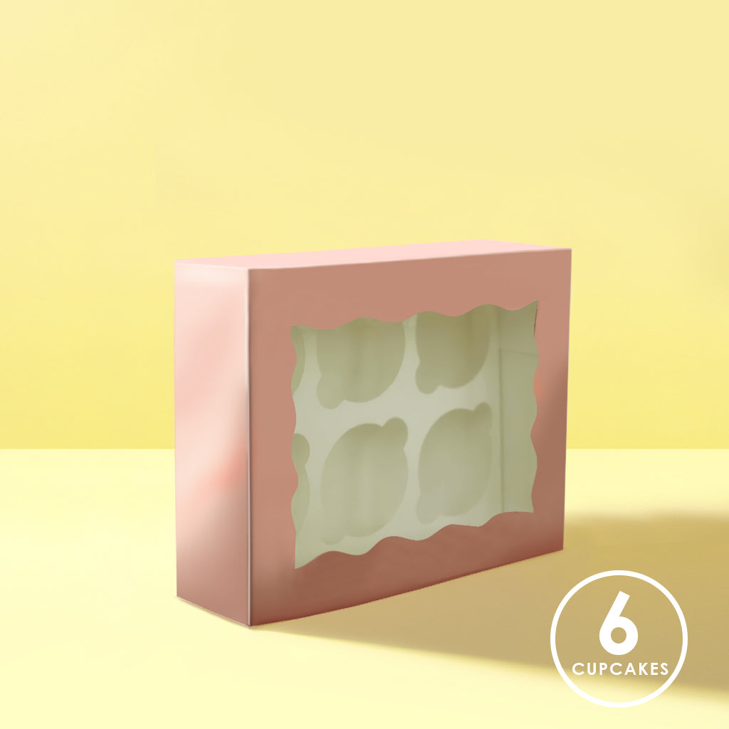 Bake Group Cupcake Box with PVC Window 6 Cupcake Rose Gold