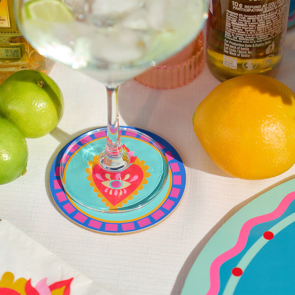 Annabel Trends Cork Backed Coaster Fiesta 6pc