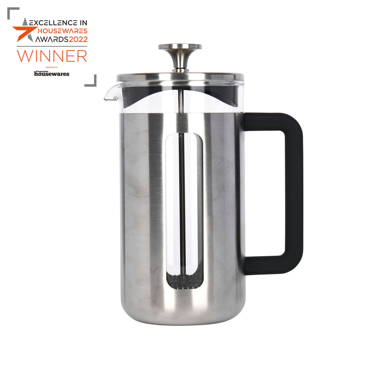 La Cafetière Pisa Brushed Stainless Steel Cafetière 8 Cup / 1L
