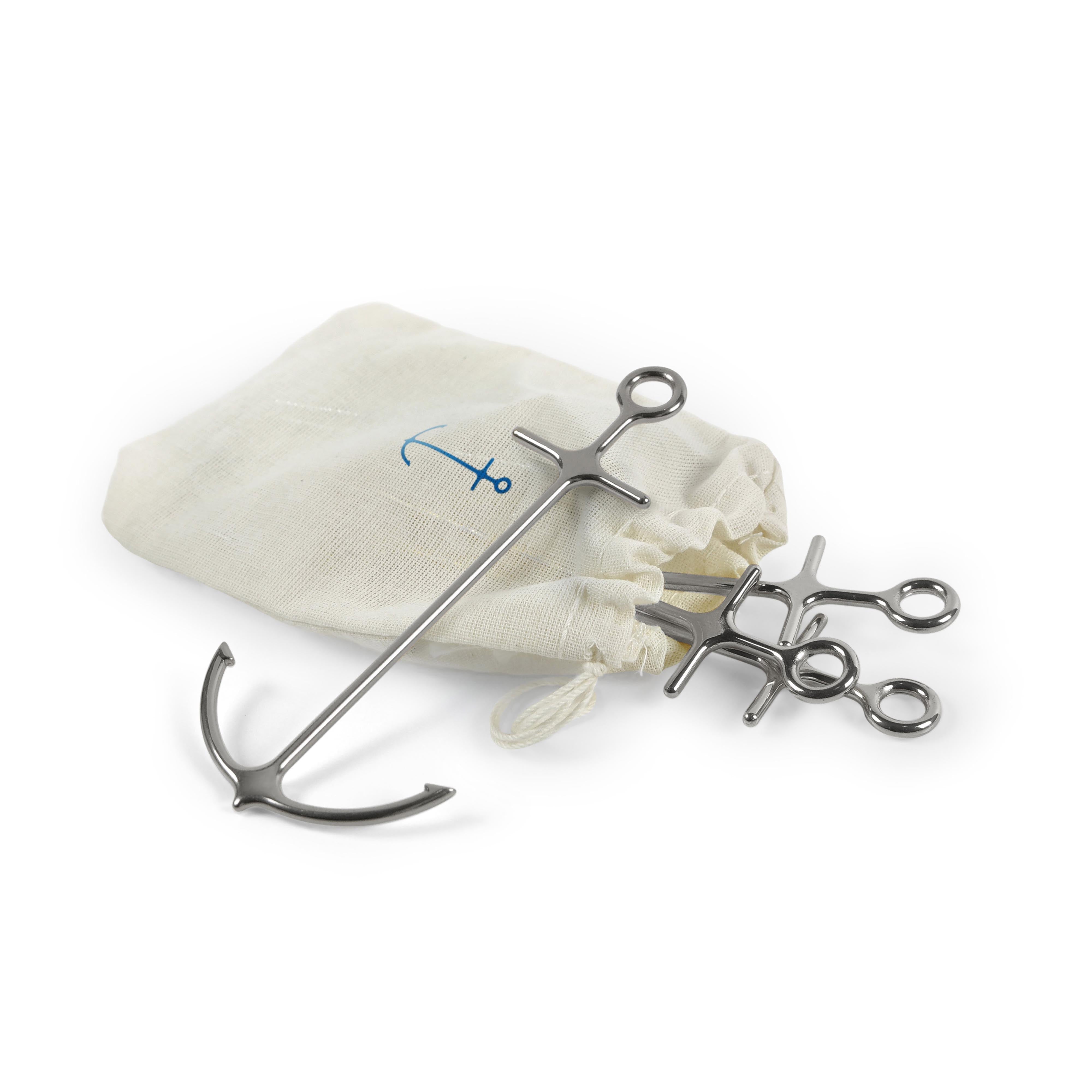 Fred Anchored Cocktail Picks 4 Piece Set Silver