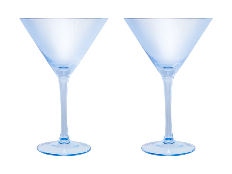 Maxwell & Williams Glamour Martini Glass Blue 230ml 2 Piece