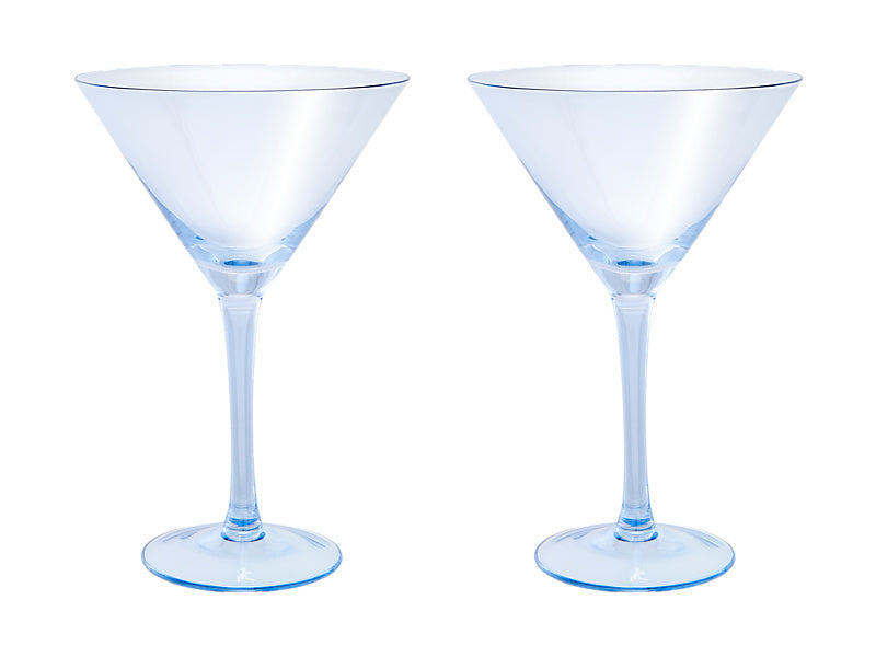 Maxwell & Williams Glamour Martini Glass Blue 230ml 2 Piece