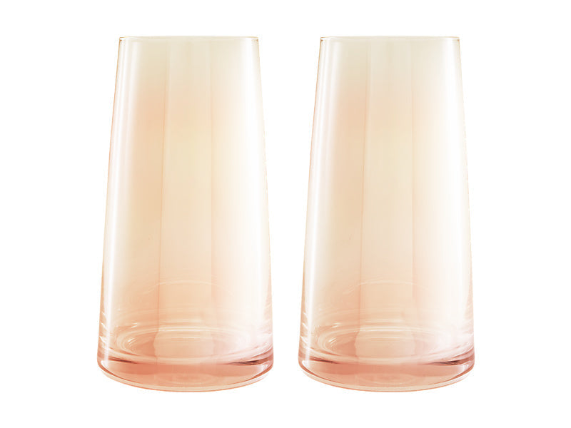 Maxwell & Williams Glamour Highball Glass Coral 480ml 2 Piece