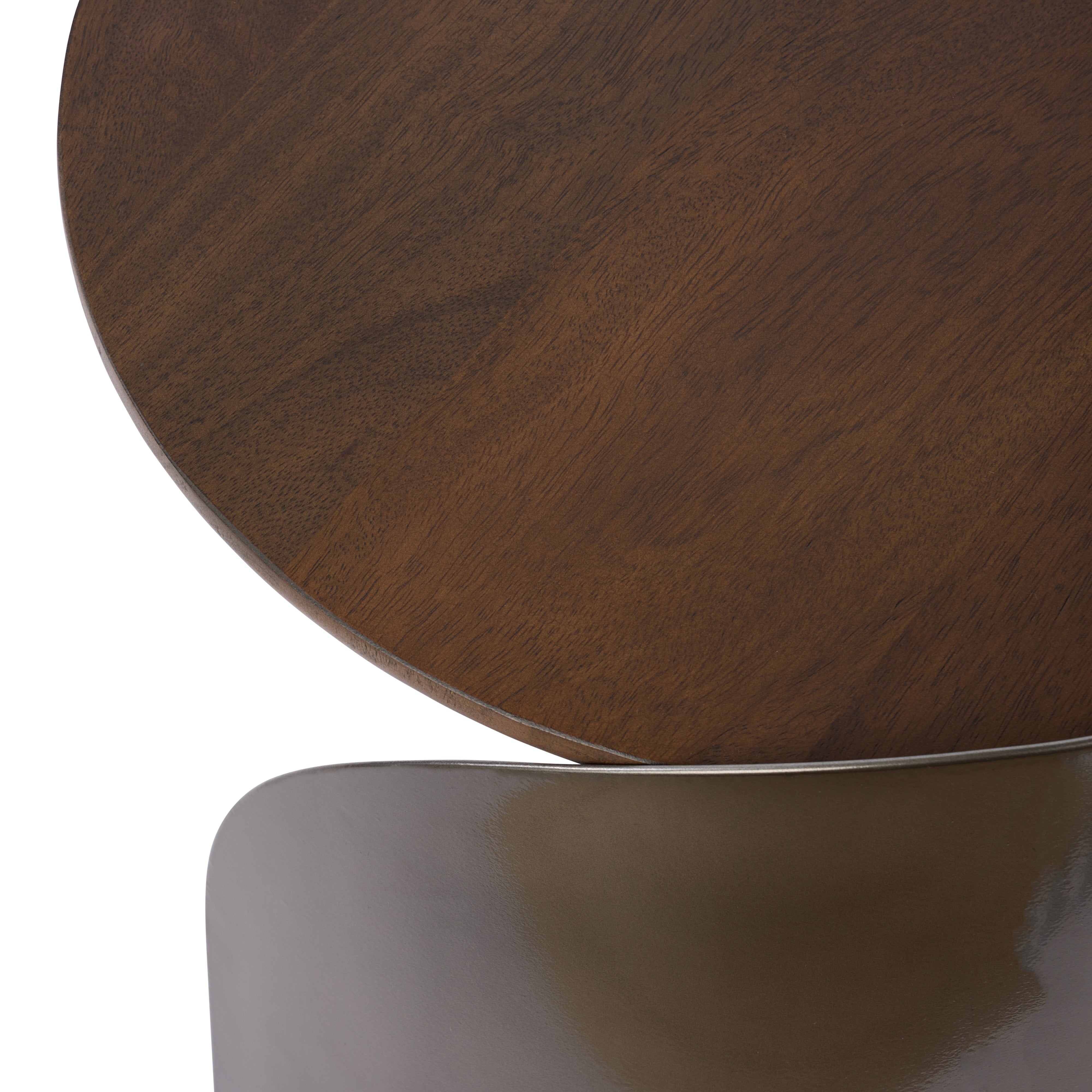 Grand Designs Asher Side Tables 2 Piece Set Gunmetal & Walnut