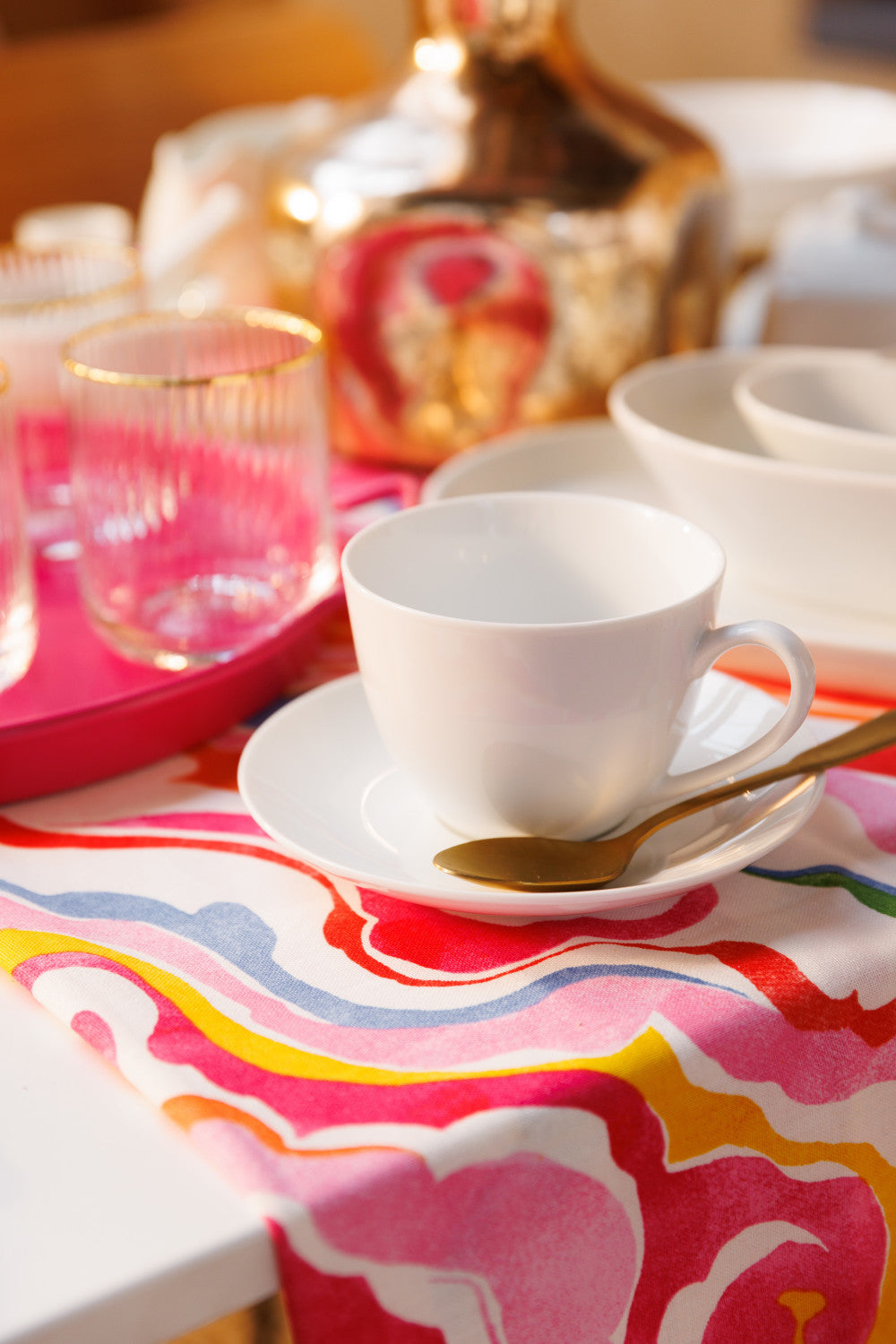 Mikasa Chalk Porcelain Tea Cup & Saucer Set 2 Piece 220ml (White)