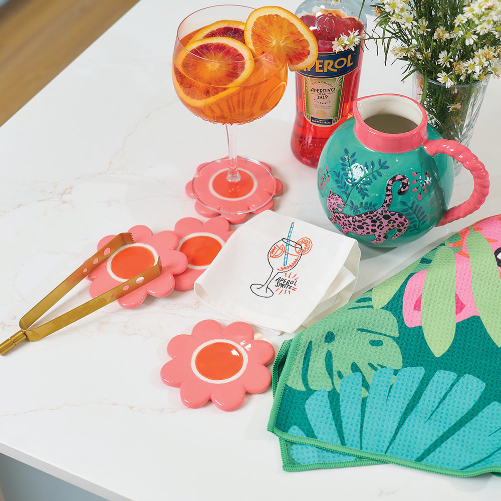 Annabel Trends Ceramic Coaster Set Flower