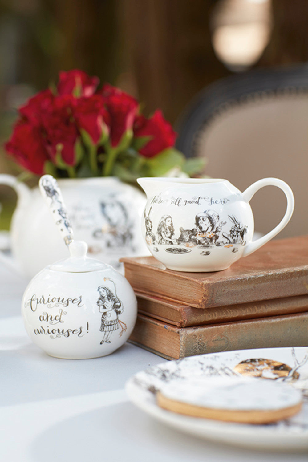 V&A Alice in Wonderland Sugar Bowl & Creamer Set