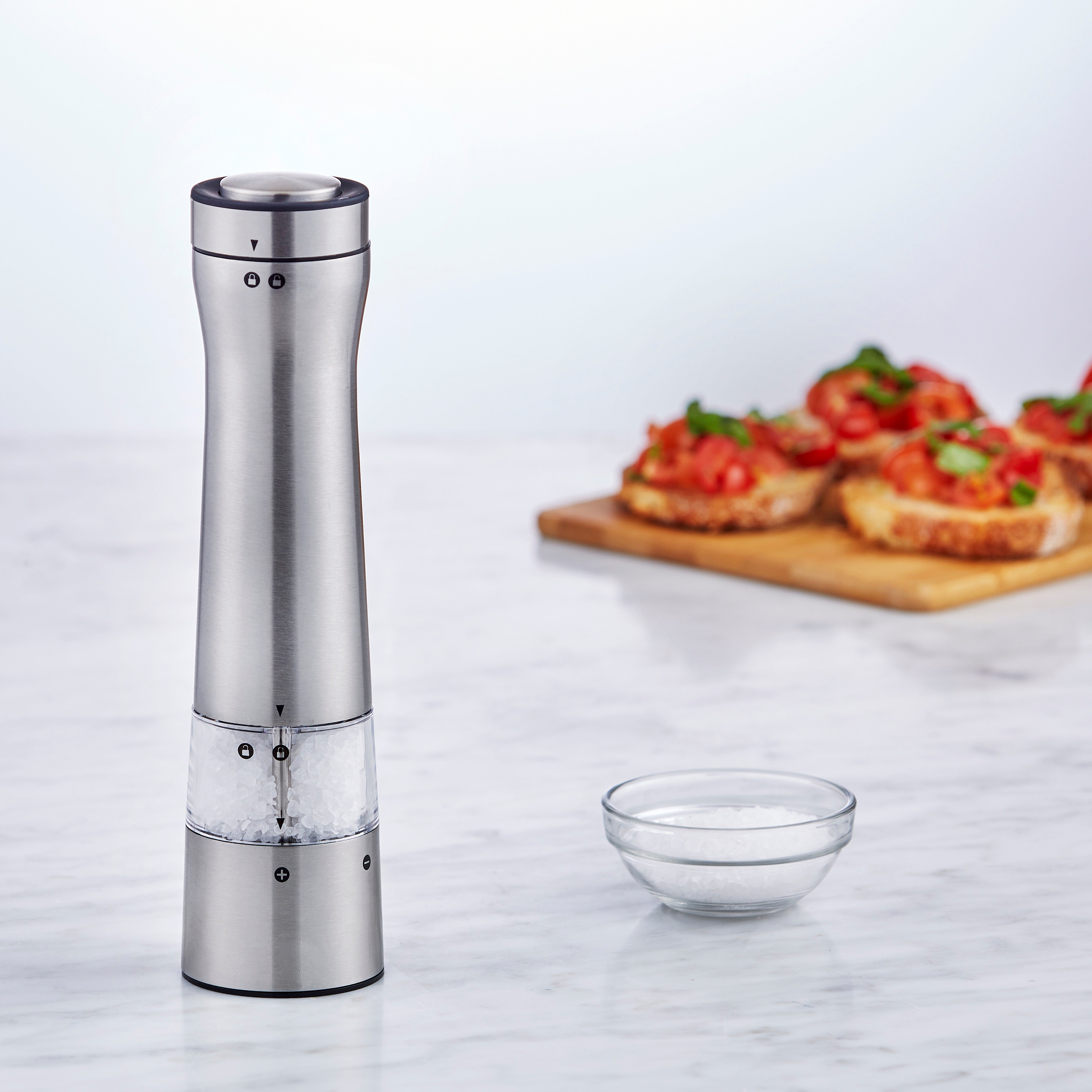 Davis & Waddell Electronic Salt & Pepper Mill Stainless Steel