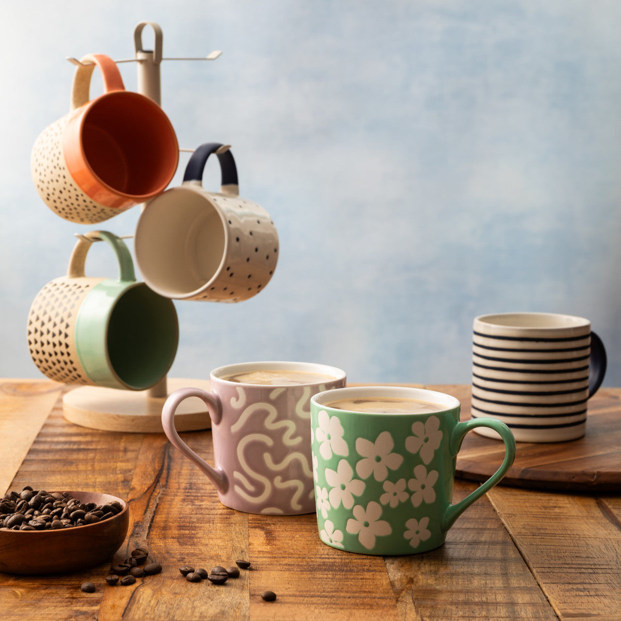 Mikasa Stoneware Mug 360ml (Blue Flower)