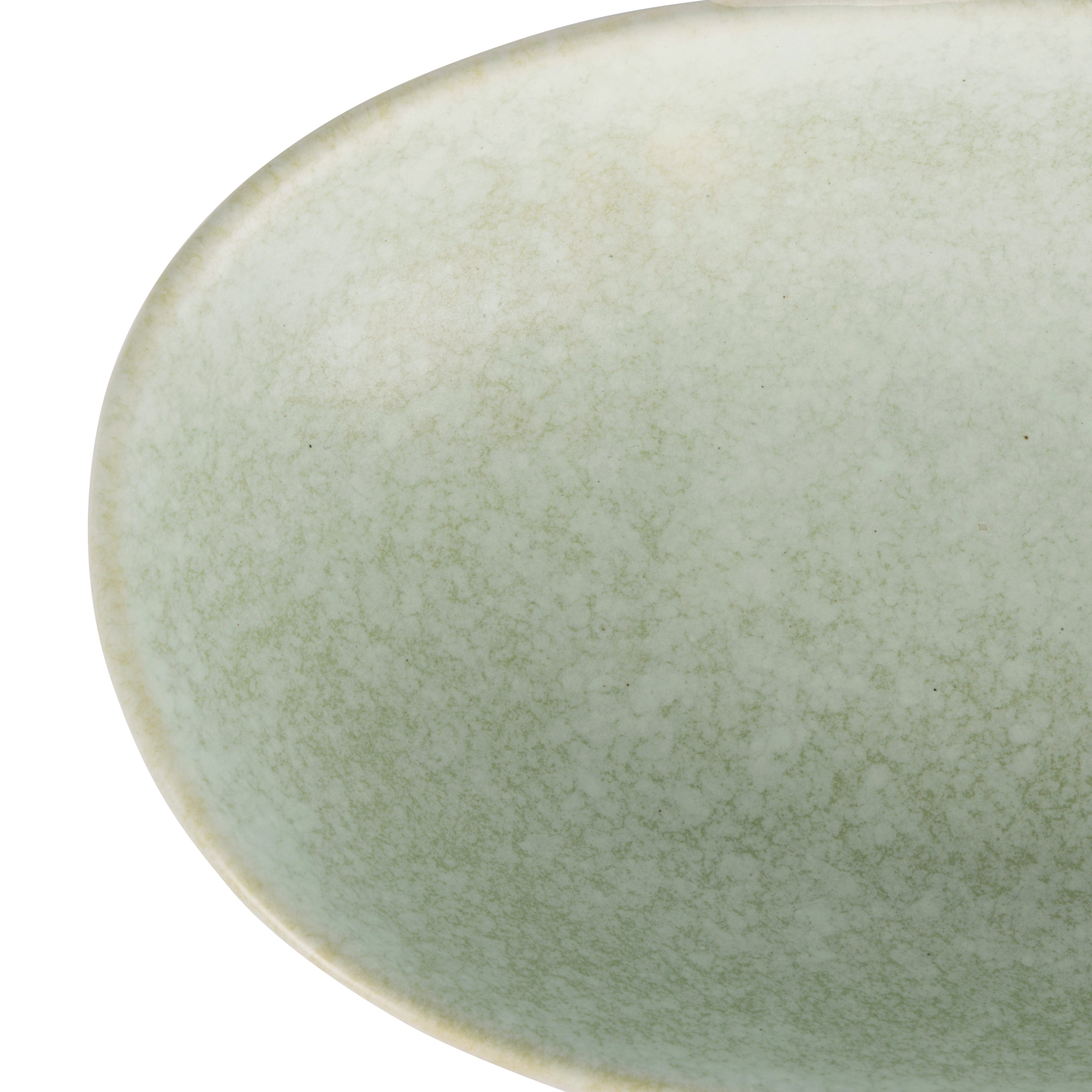 Davis & Waddell Greta Porcelain Oval Serving Plate Large Mint Green