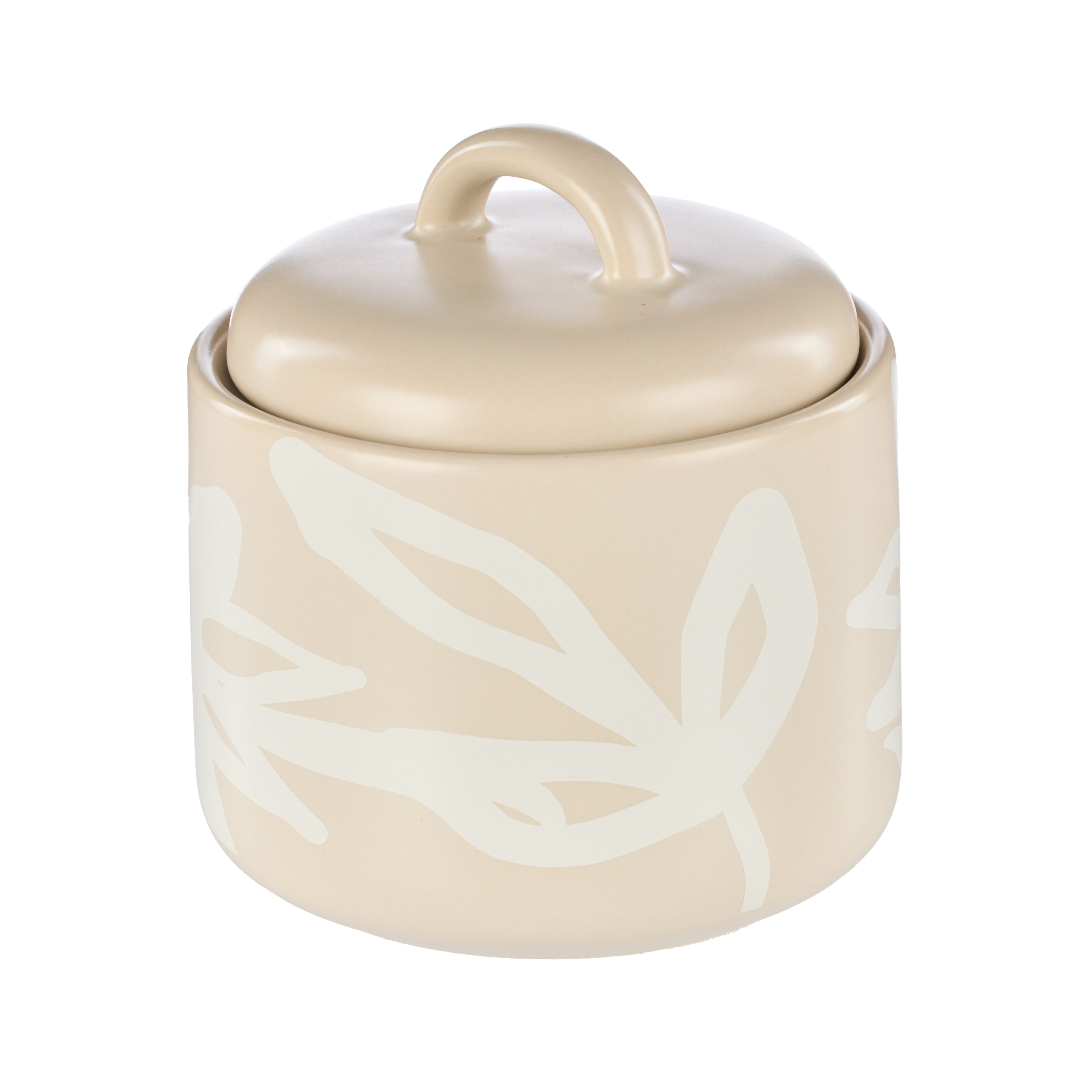 Leaf & Bean Freya Sugar Pot 350ml Oat & White