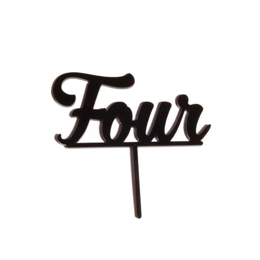 Sugar Crafty Number 4 Cake Topper Black