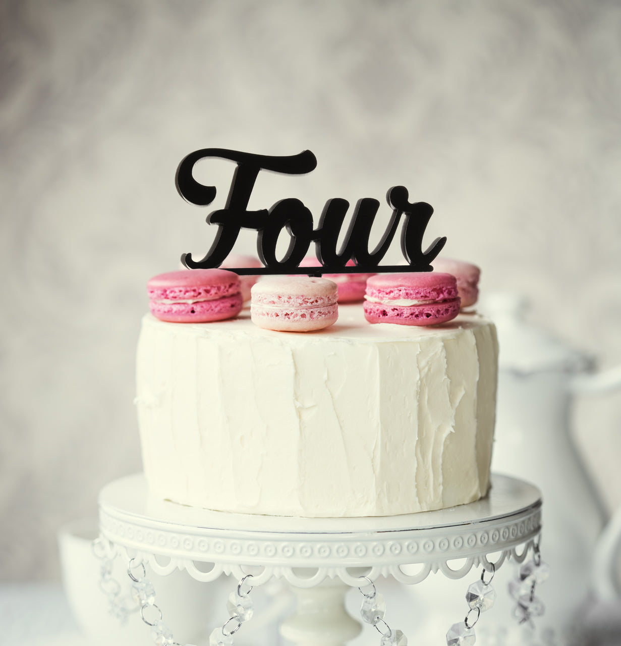 Sugar Crafty Number 4 Cake Topper Black