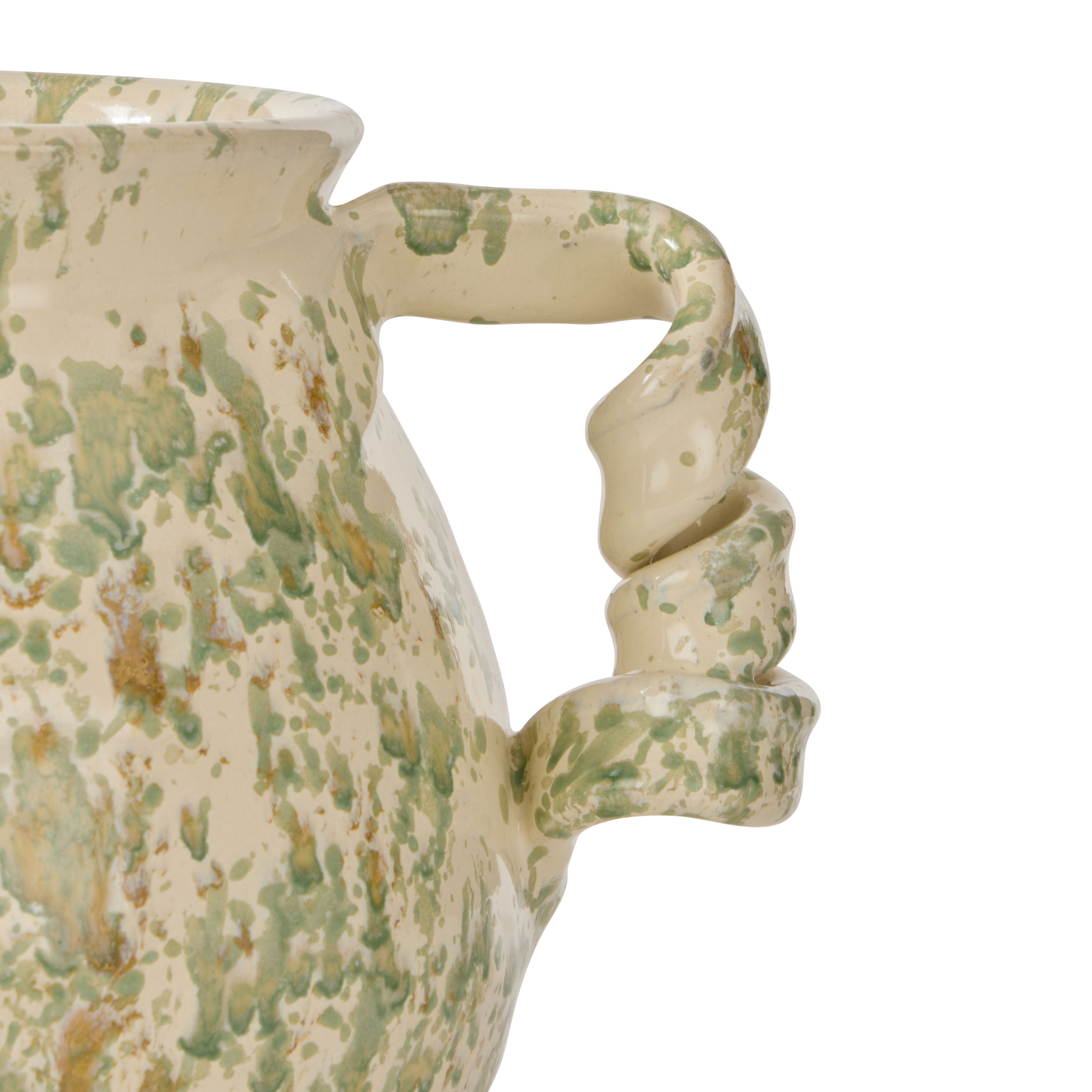 Society Home Ellio Vase Reactive Glaze Green & Cream