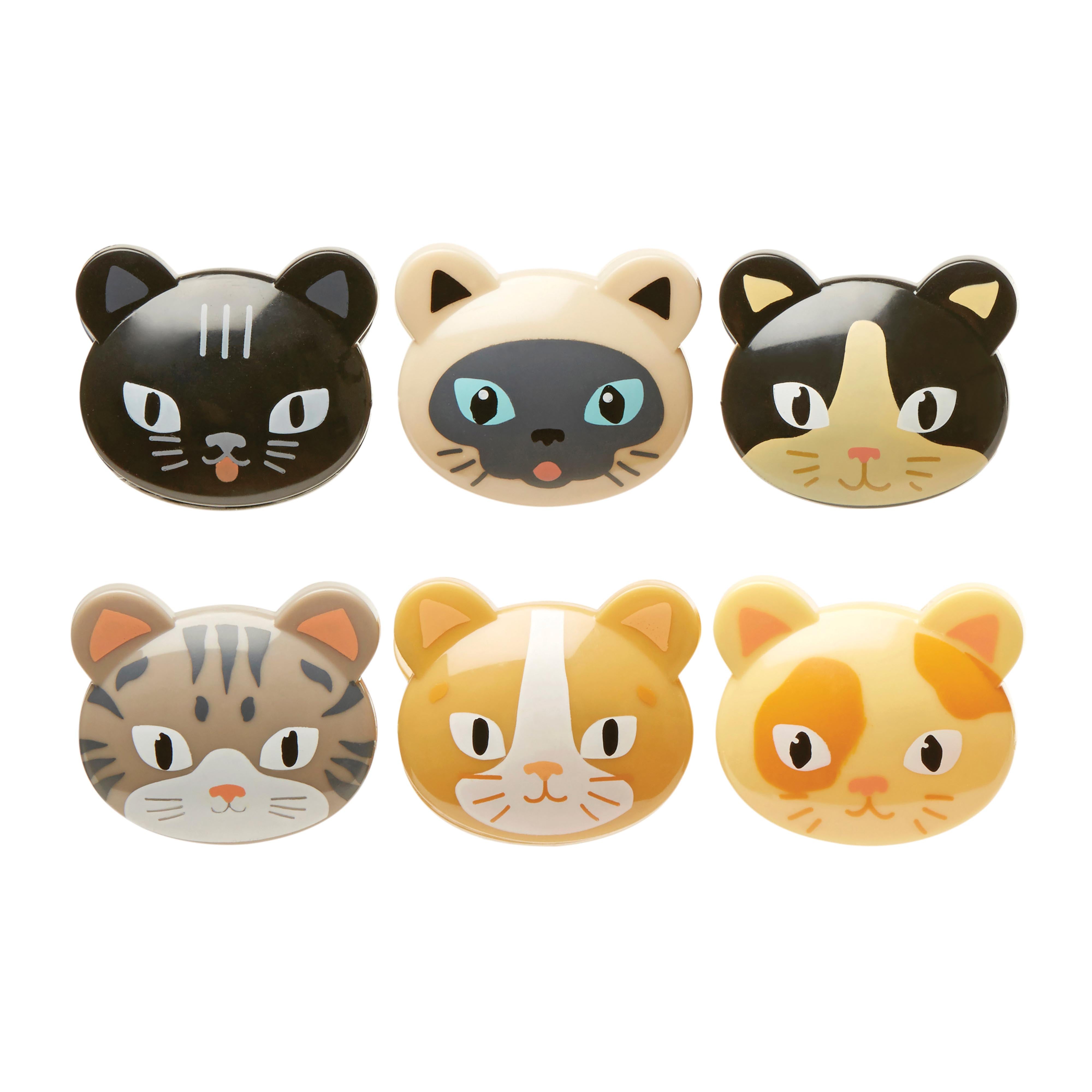 Kikkerland Cat Bag Clips 6 Piece Set Multi-Coloured