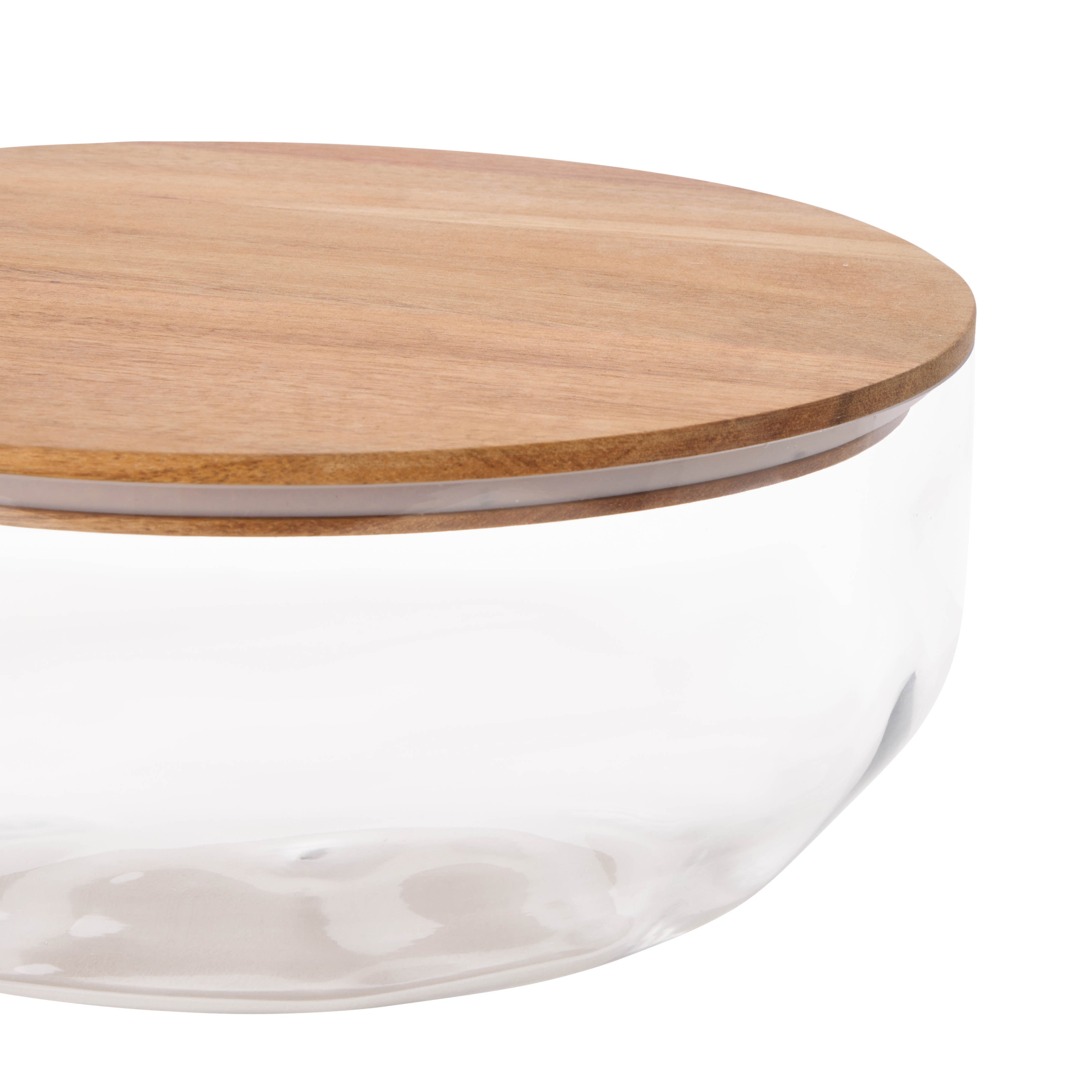 Davis & Waddell Theo Bowl with Lid Clear & Acacia