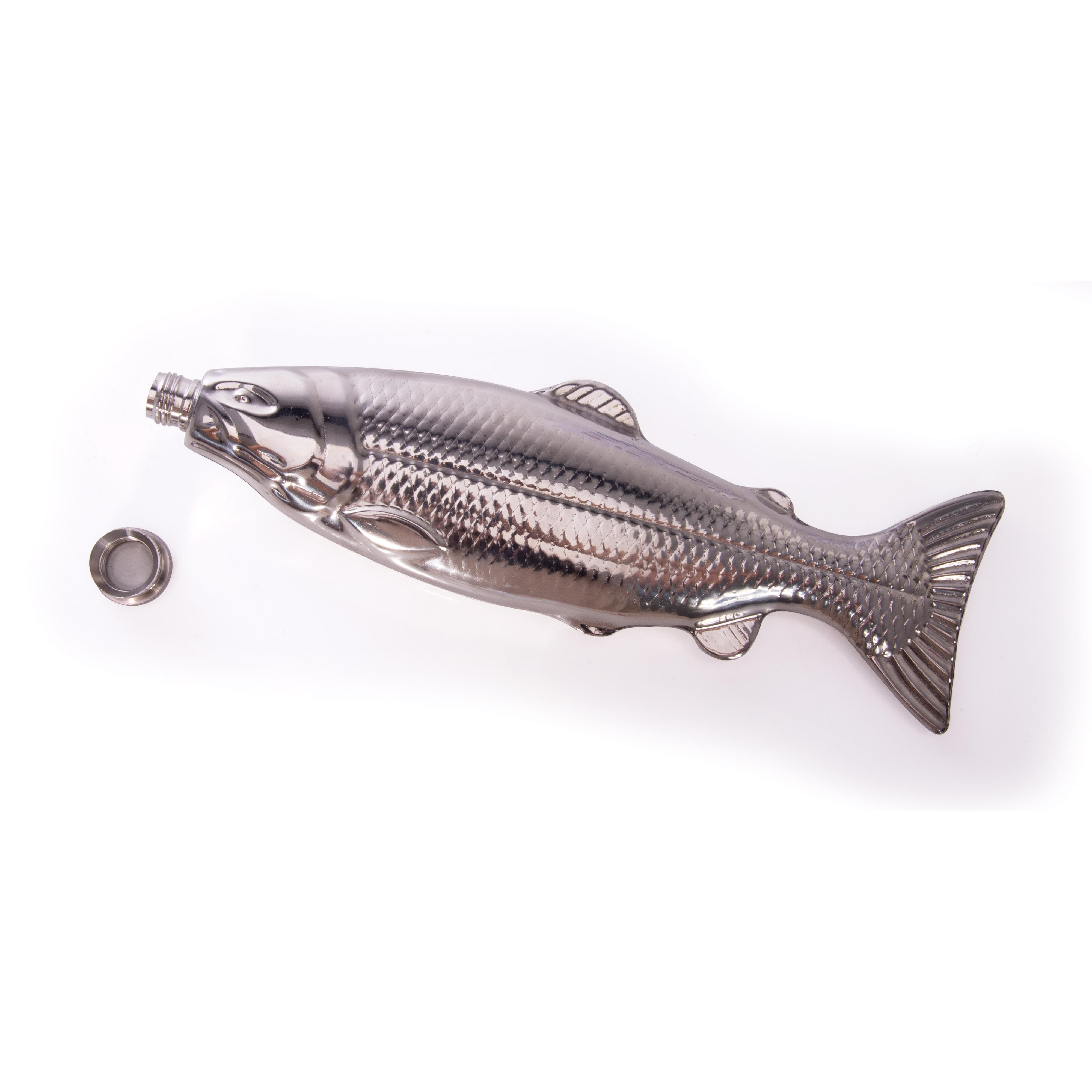 Maverick Fish Flask Silver