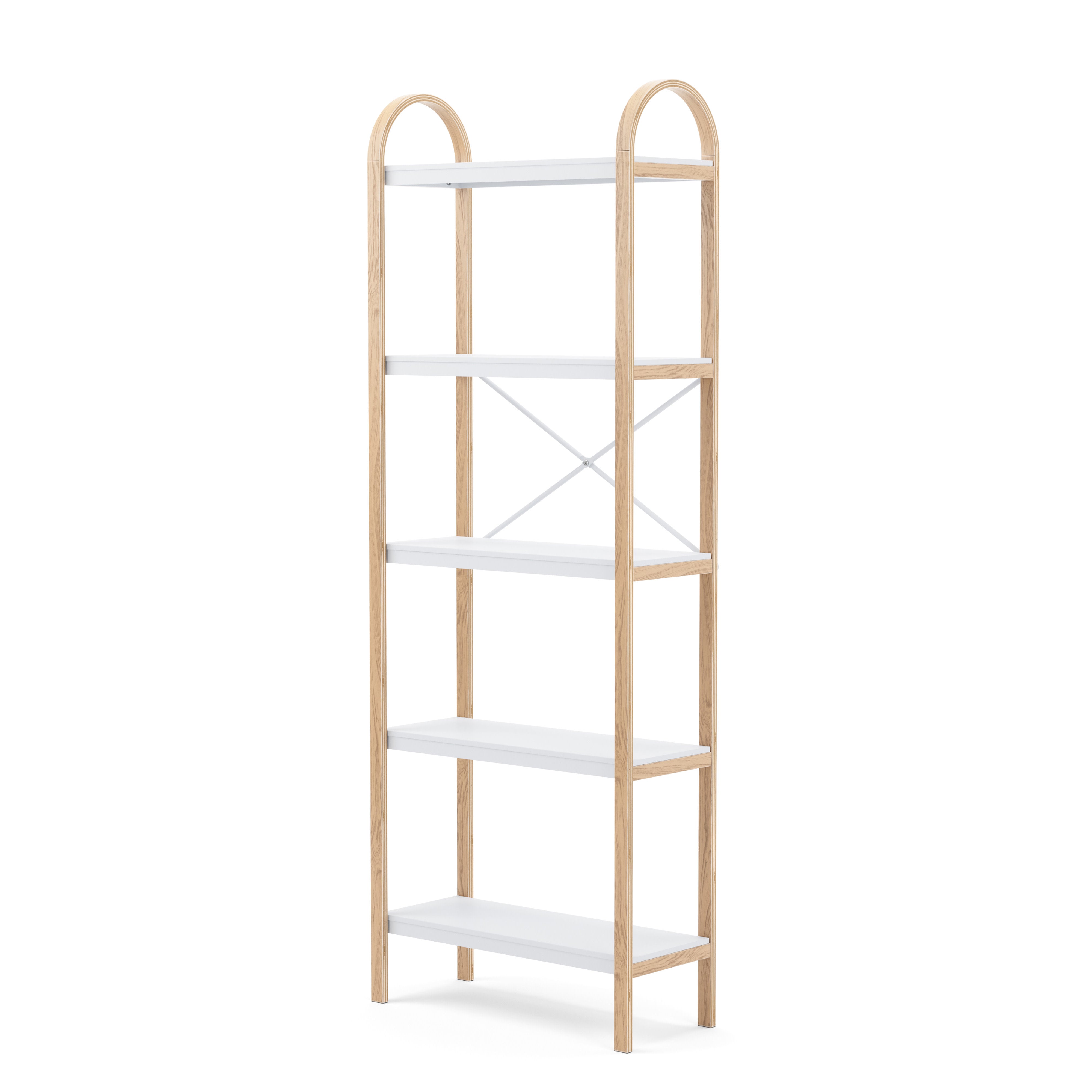Umbra Bellwood Freestanding Shelf 5 Tier White & Natural