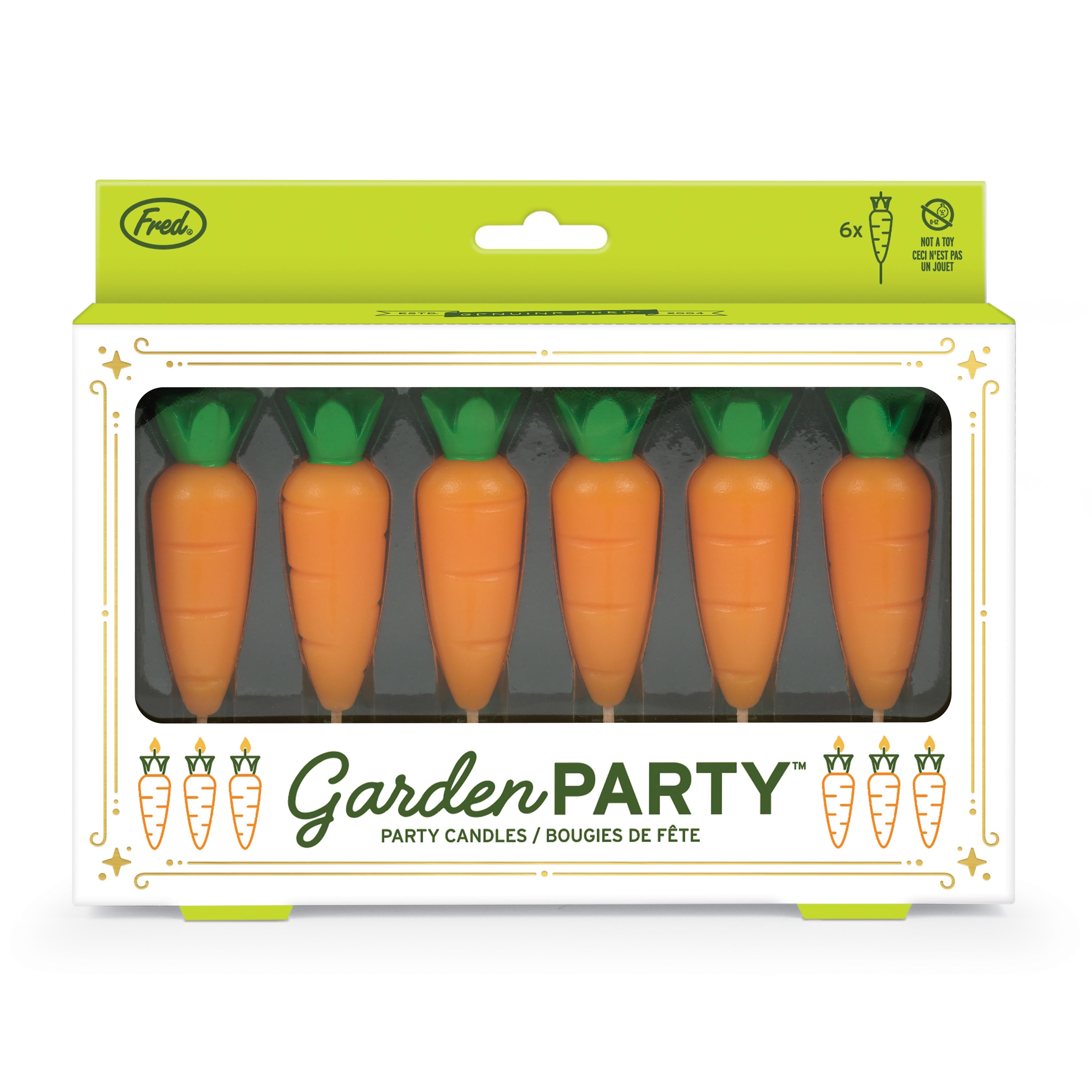 Fred Garden Party Birthday Candles-6 Piece Set Orange