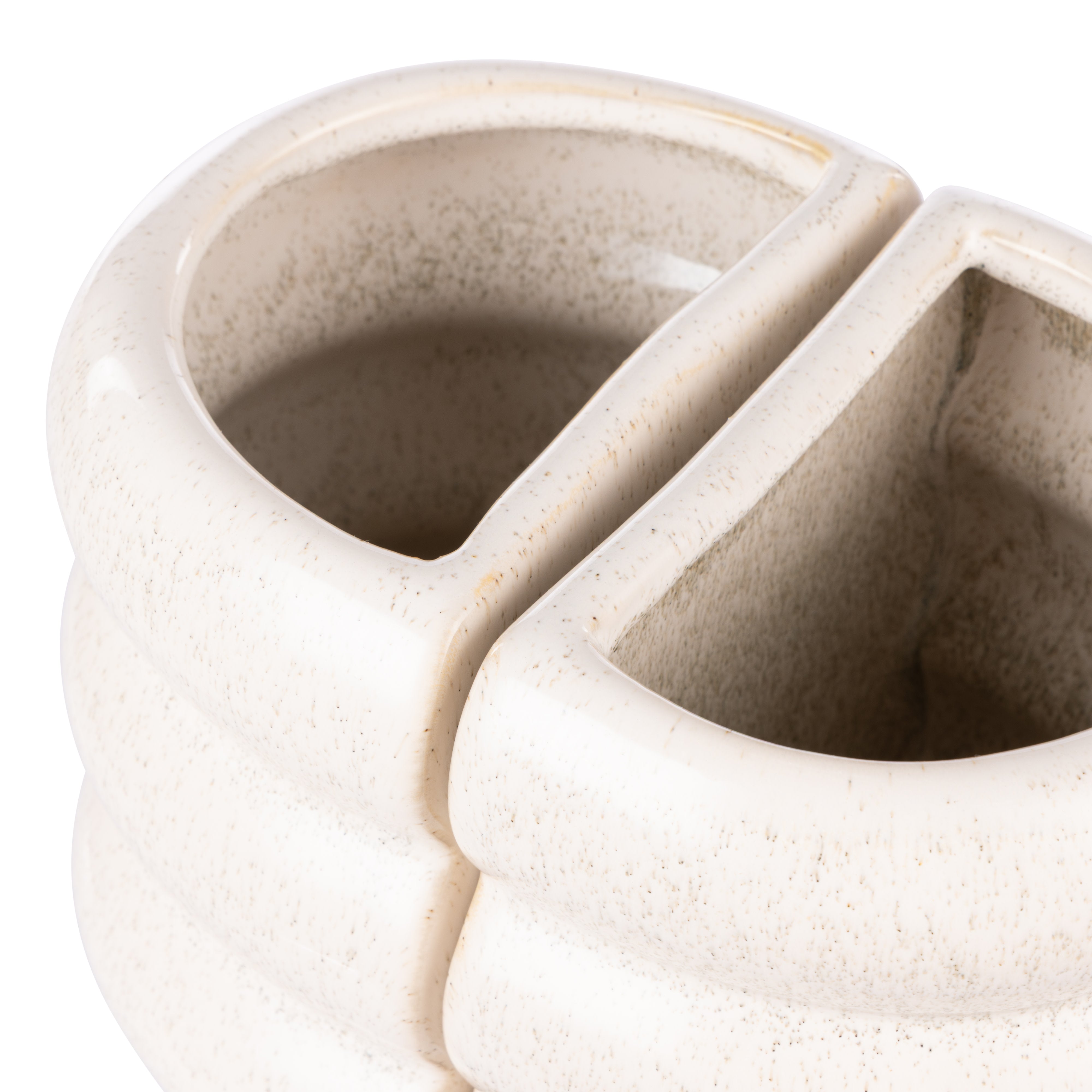 Emporium Ripley Planter Bookends 2 Piece Set Cream Reactive Glaze