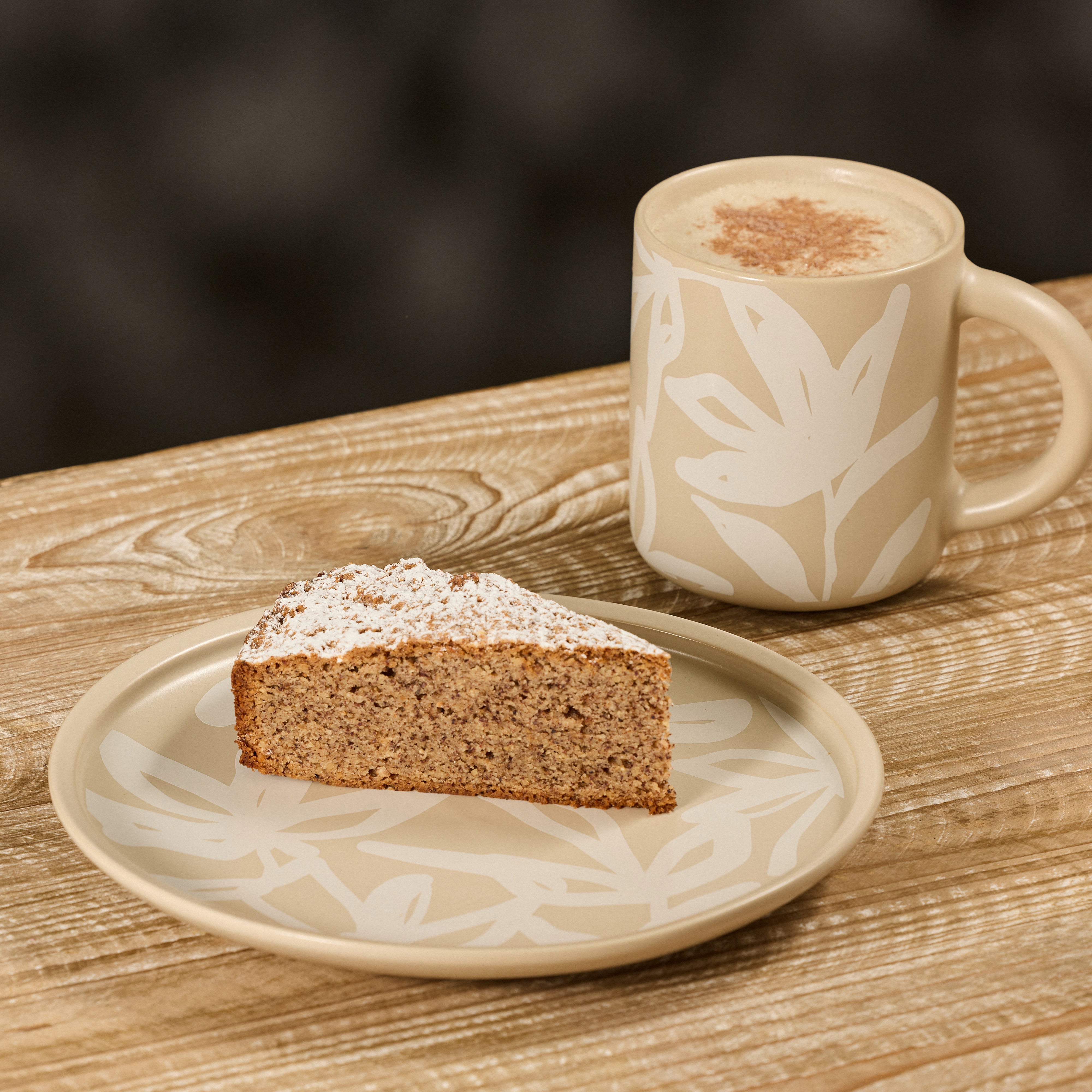 Leaf & Bean Freya Mug & Side Plate 2 Piece Set Oat & White