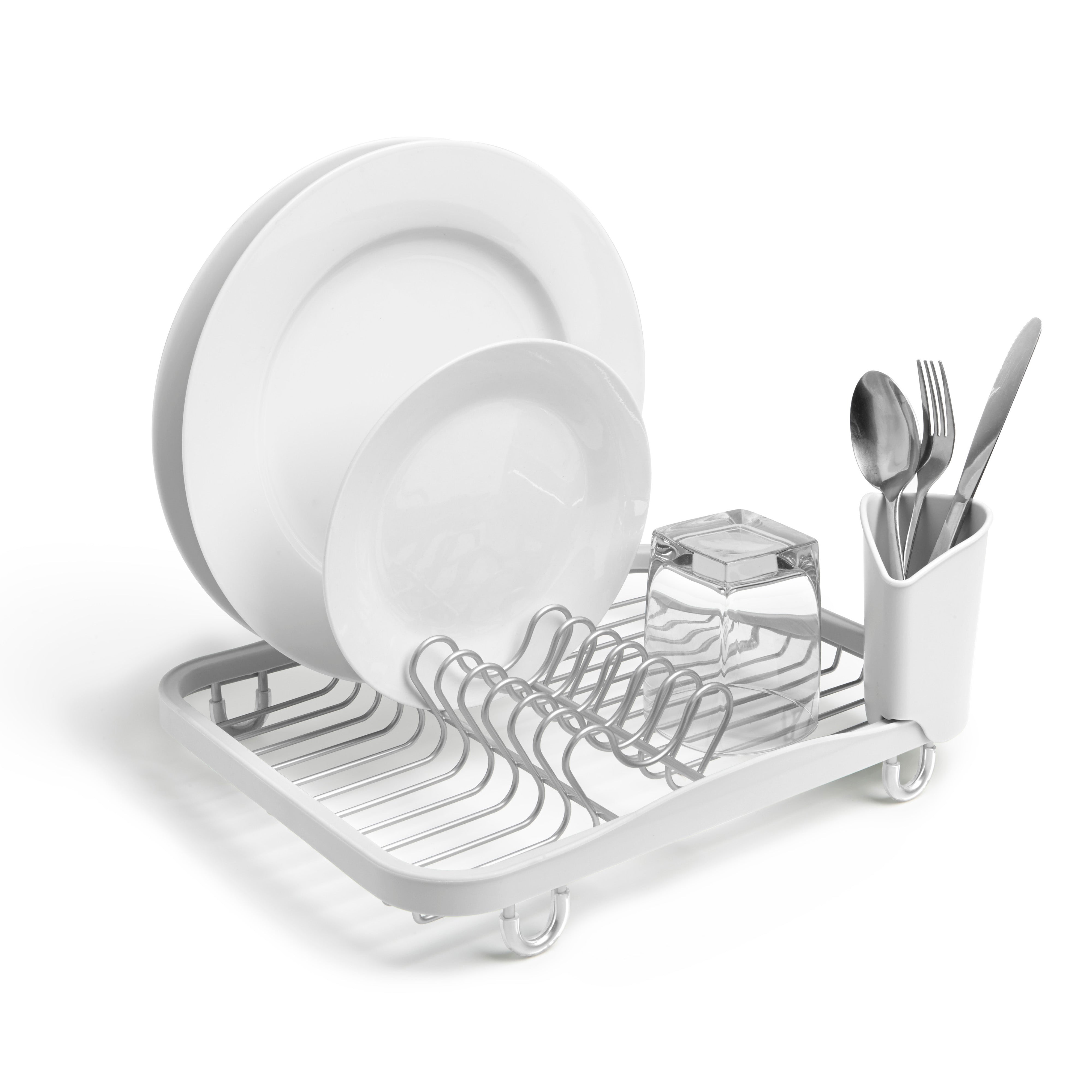 Umbra Sinkin Dish Rack White & Nickel