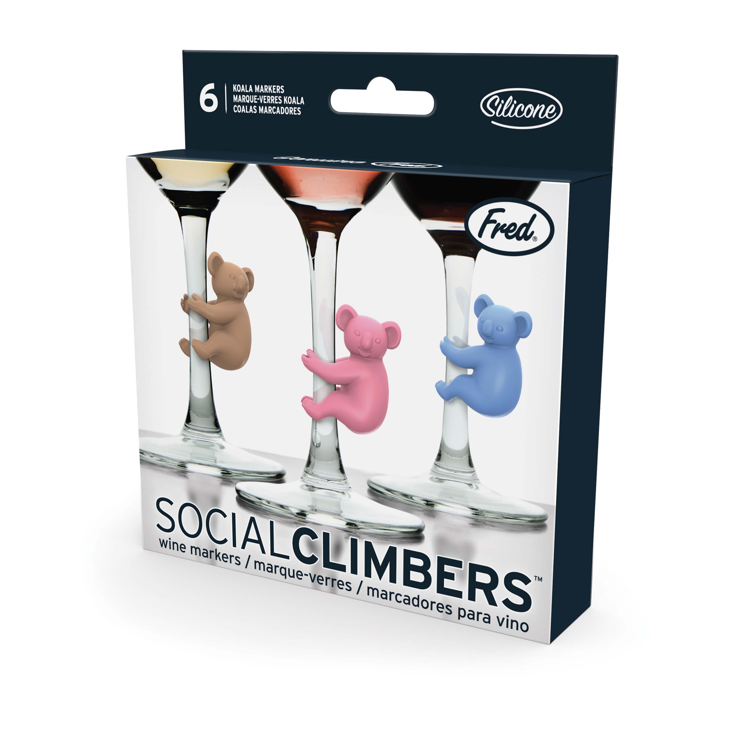 Fred Social Climbers Koala Wine Markers 6 Piece Set Multi-Coloured