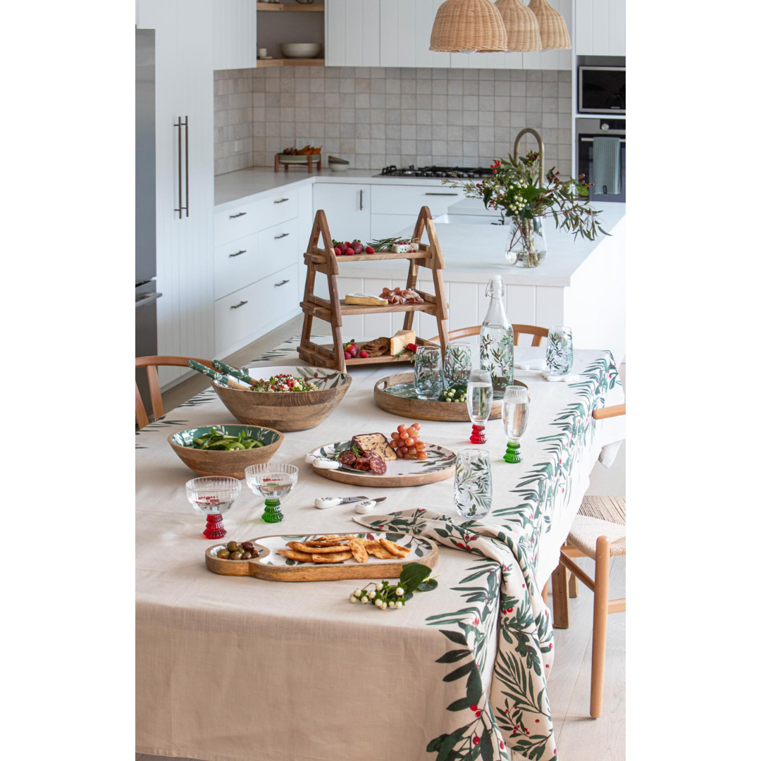 Ladelle Garland Mango Wood Christmas Tree Platter