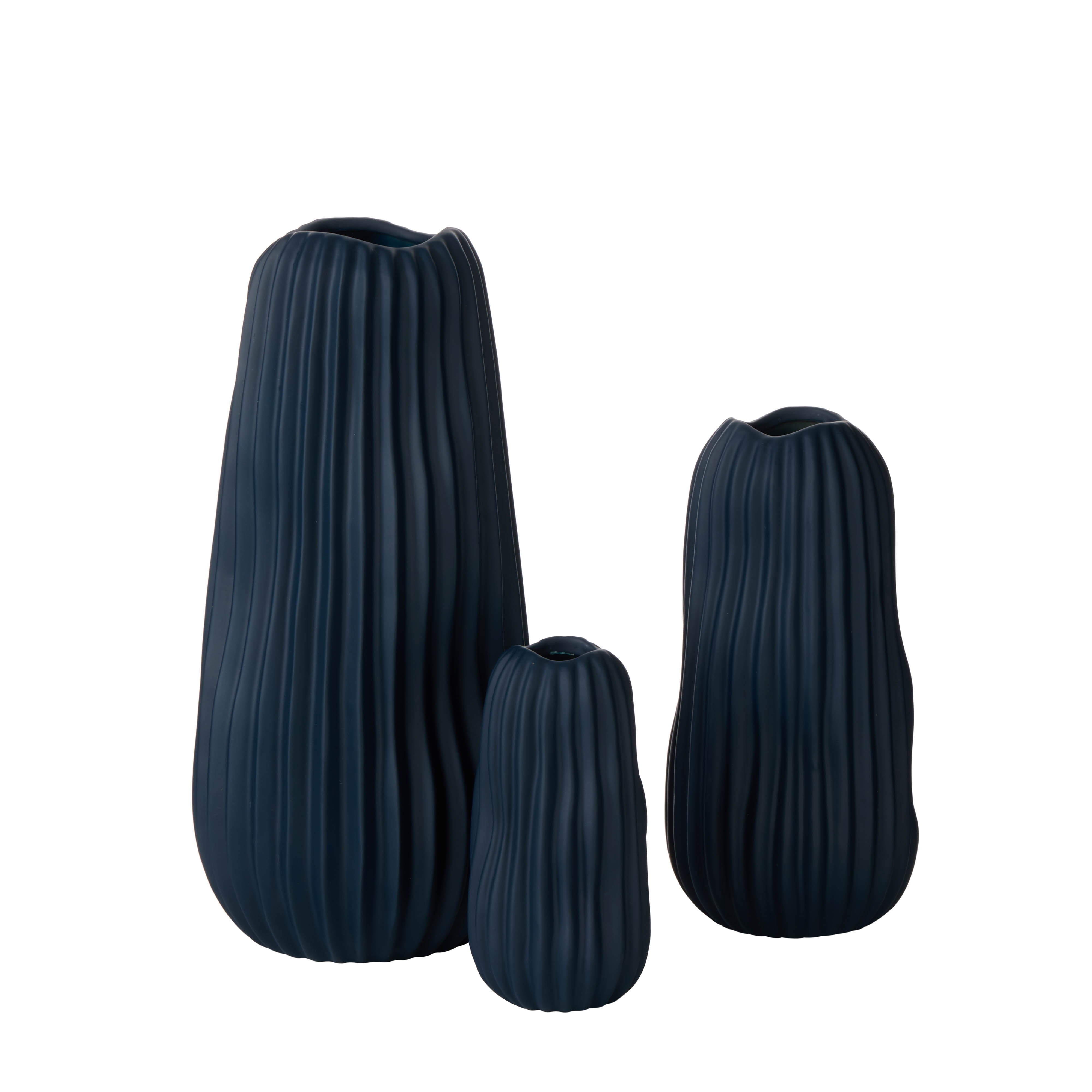 Rogue Lyra Vase Navy 15 x 30cm