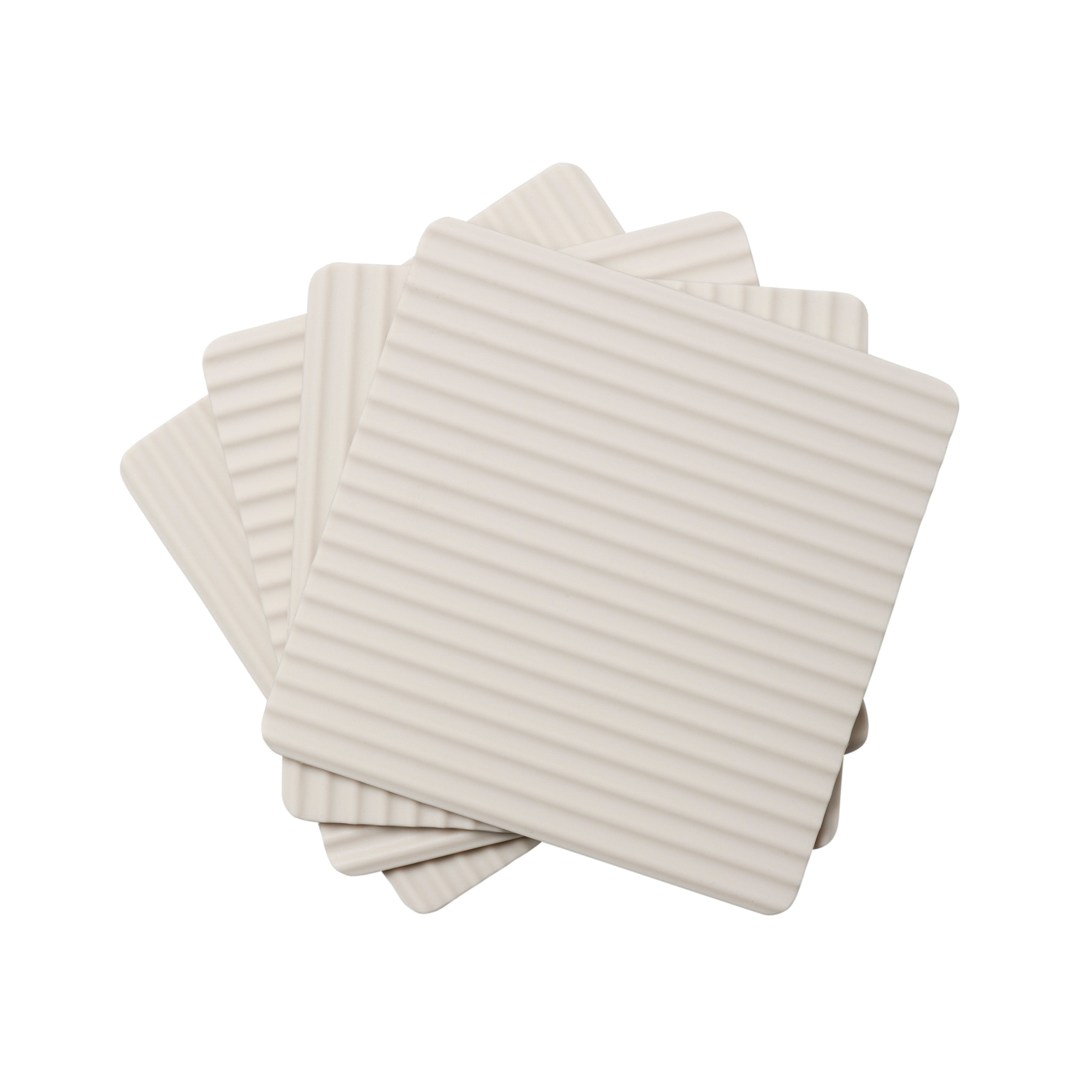 Zeal Silicone Square Coasters Cream 4 Piece Set