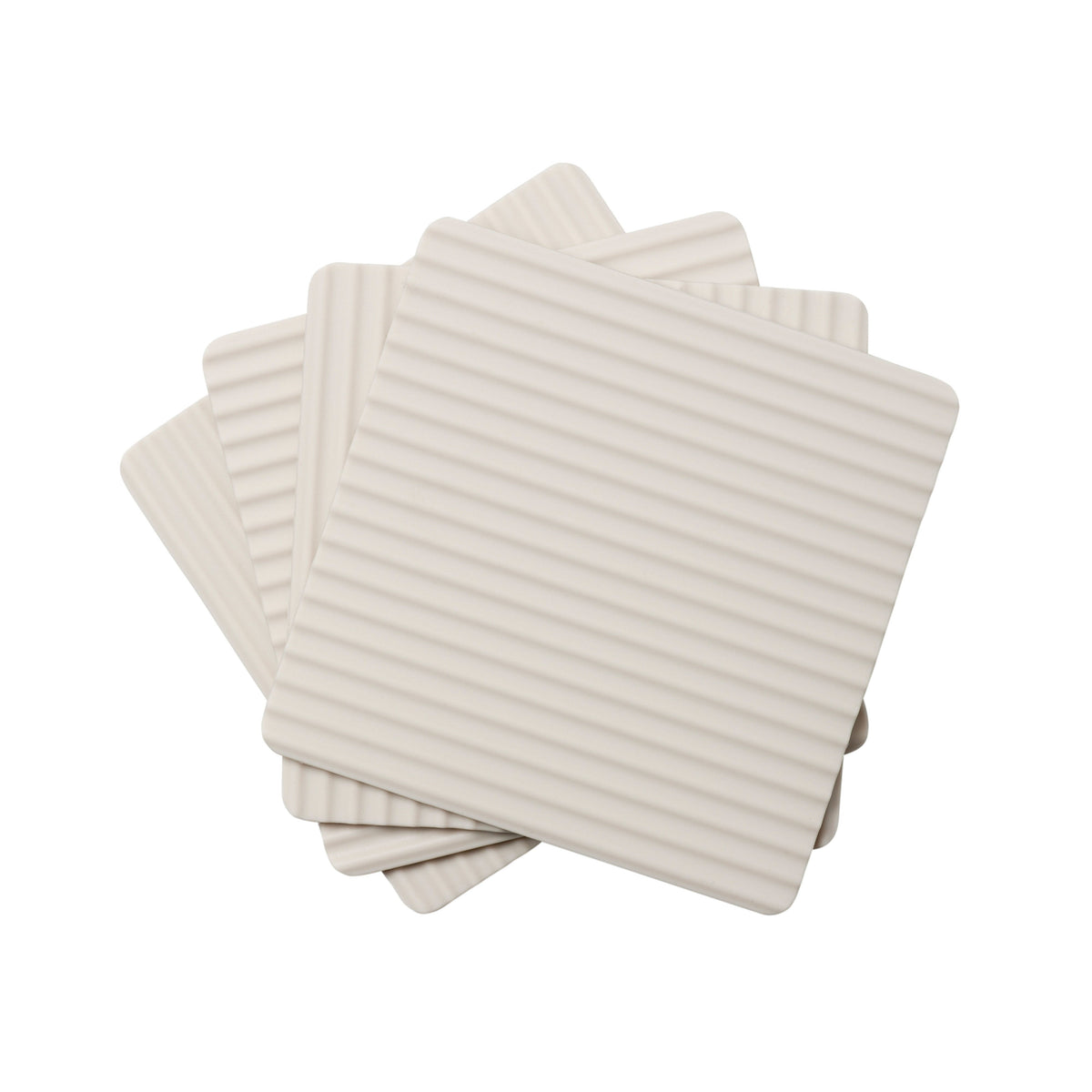 Zeal Silicone Square Coasters Cream 4 Piece Set