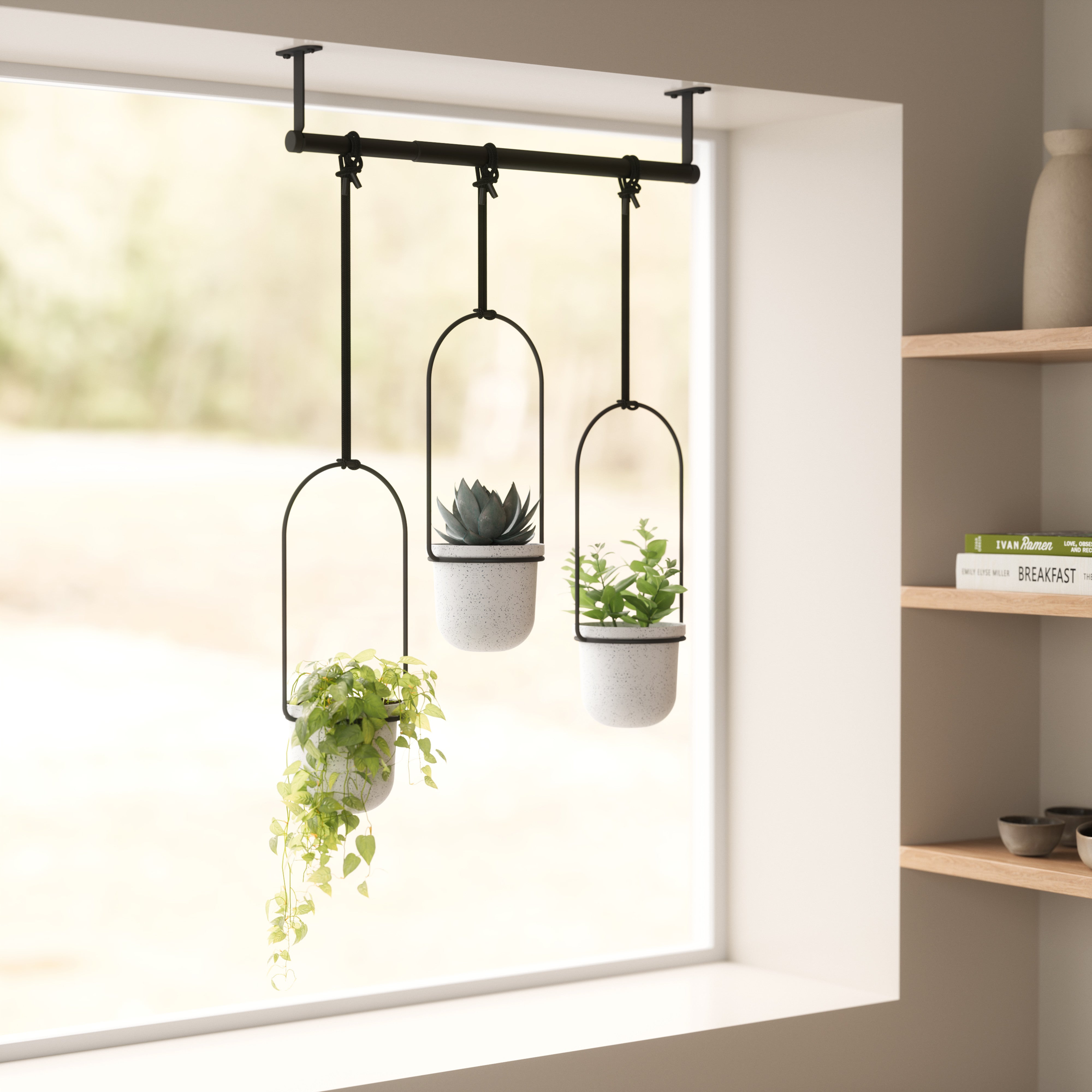 Umbra Triflora Hanging Planter White & Black