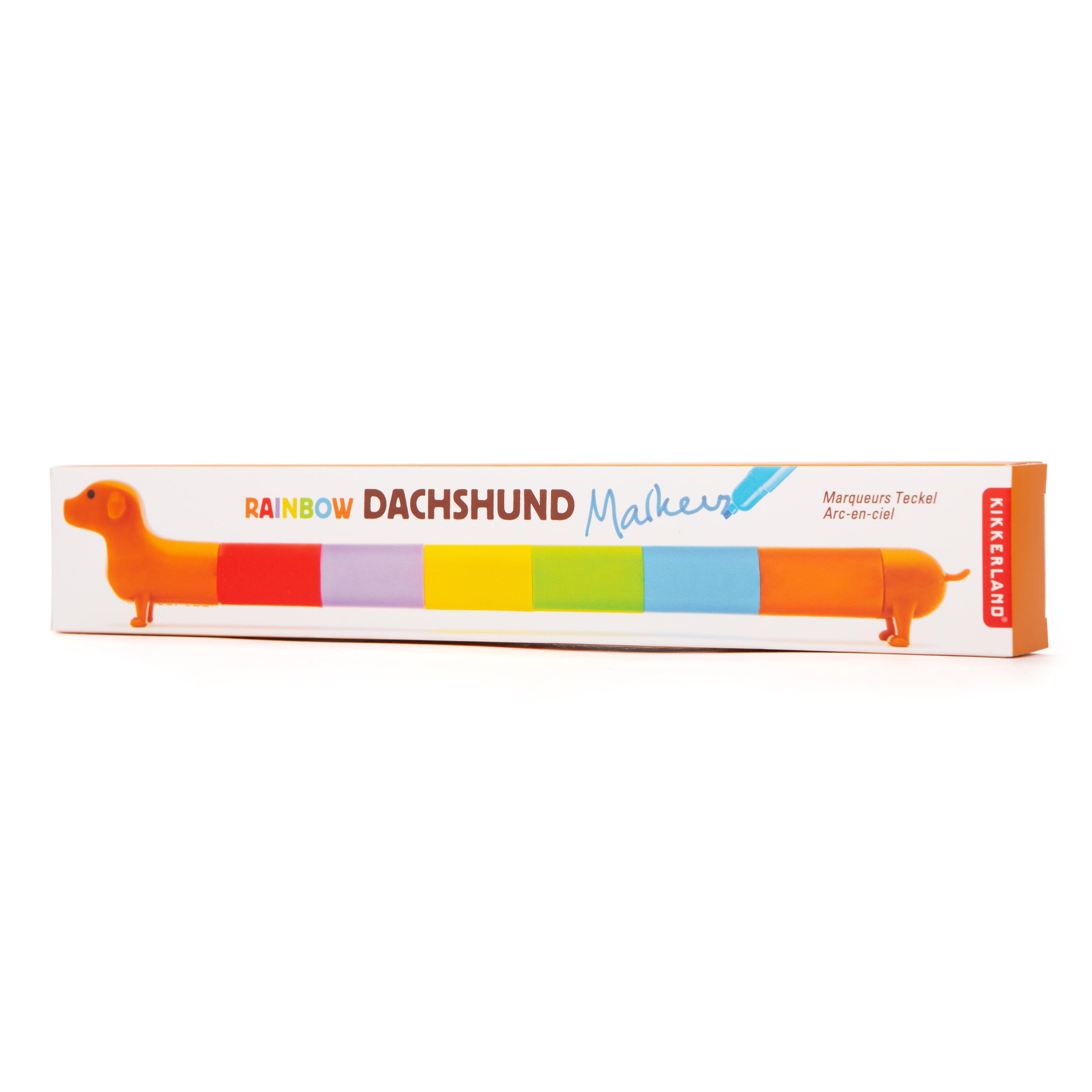 Kikkerland Rainbow Dachshund Markers Multi-Coloured