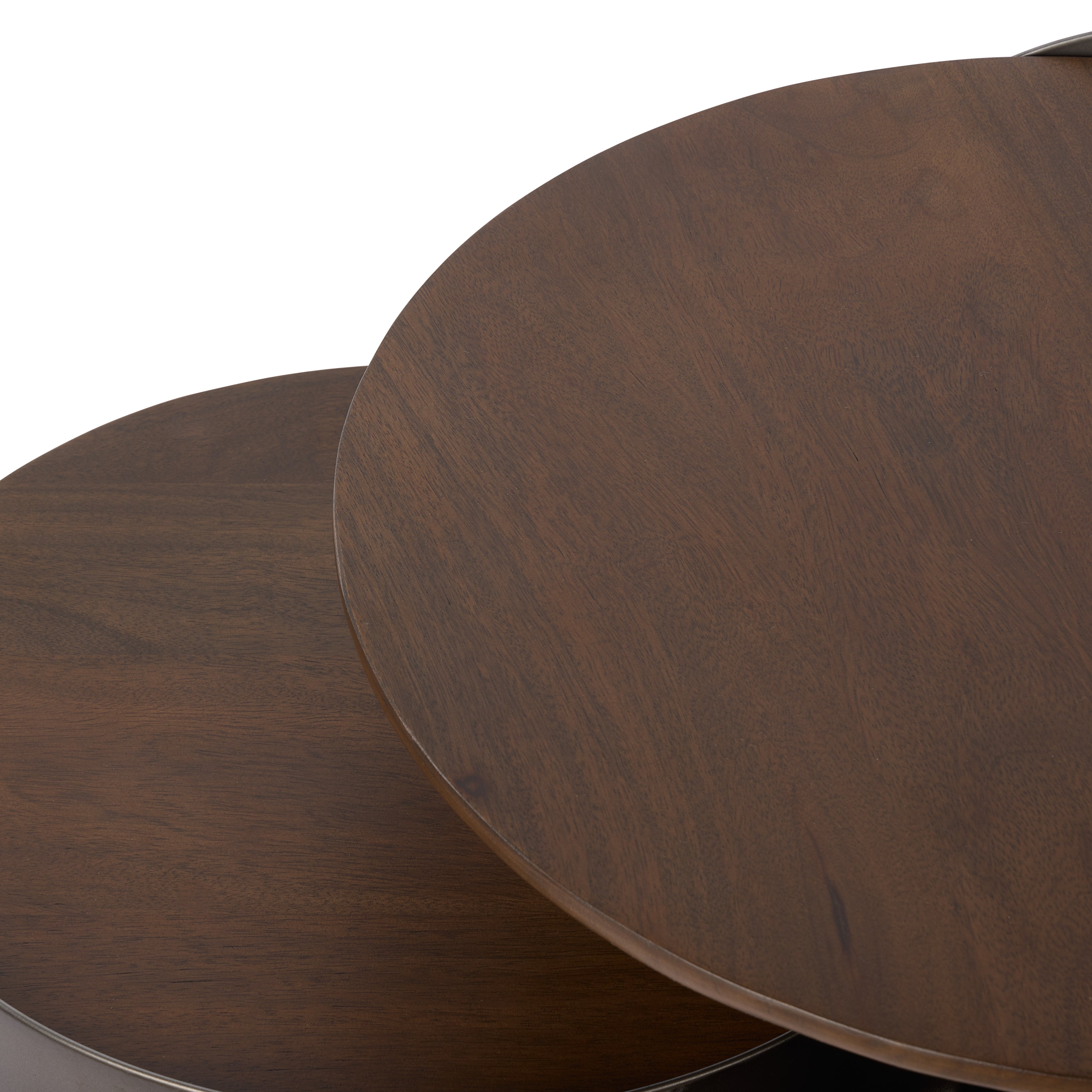 Grand Designs Asher Side Tables 2 Piece Set Gunmetal & Walnut