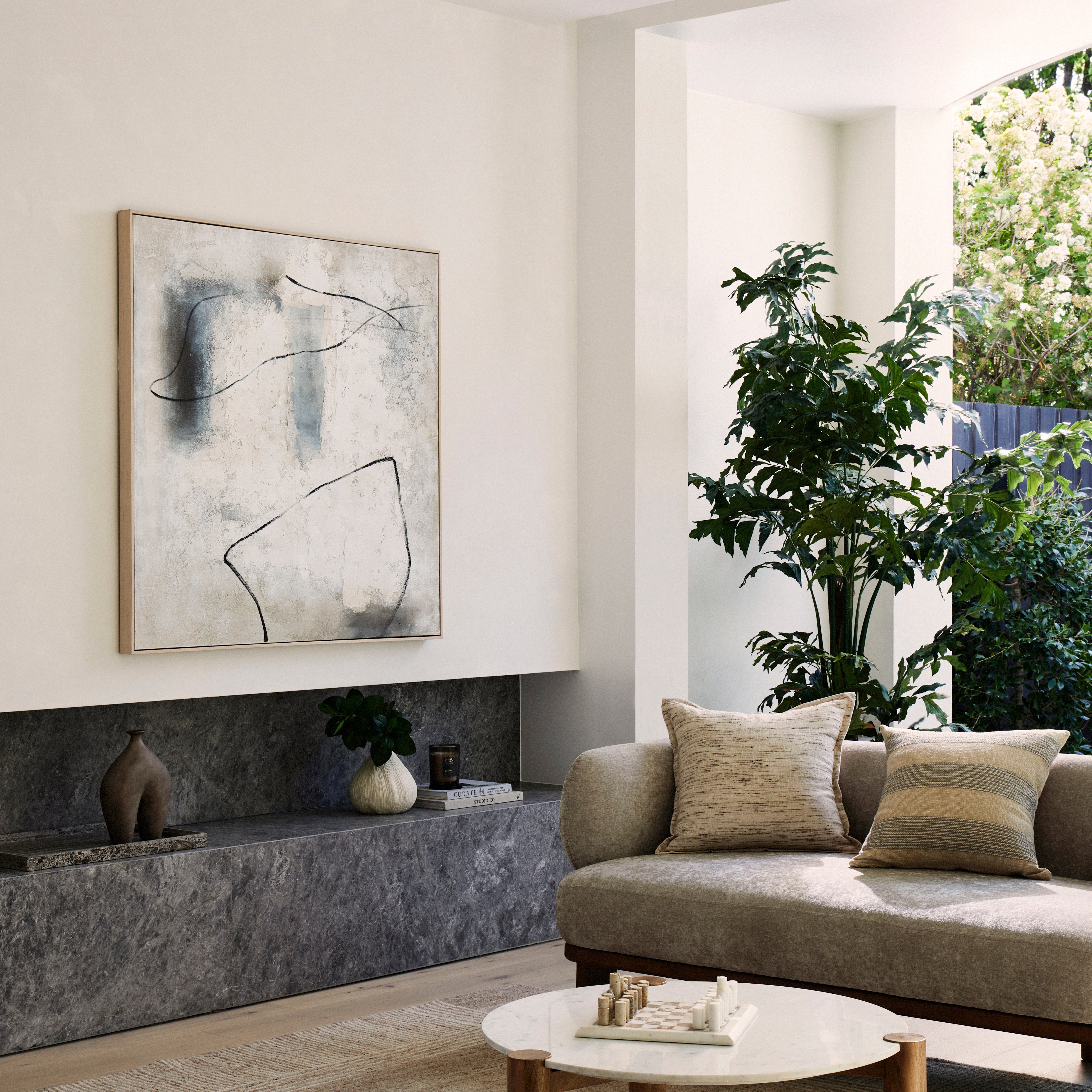Grand Designs Morgan Hand Painted Wall Art White