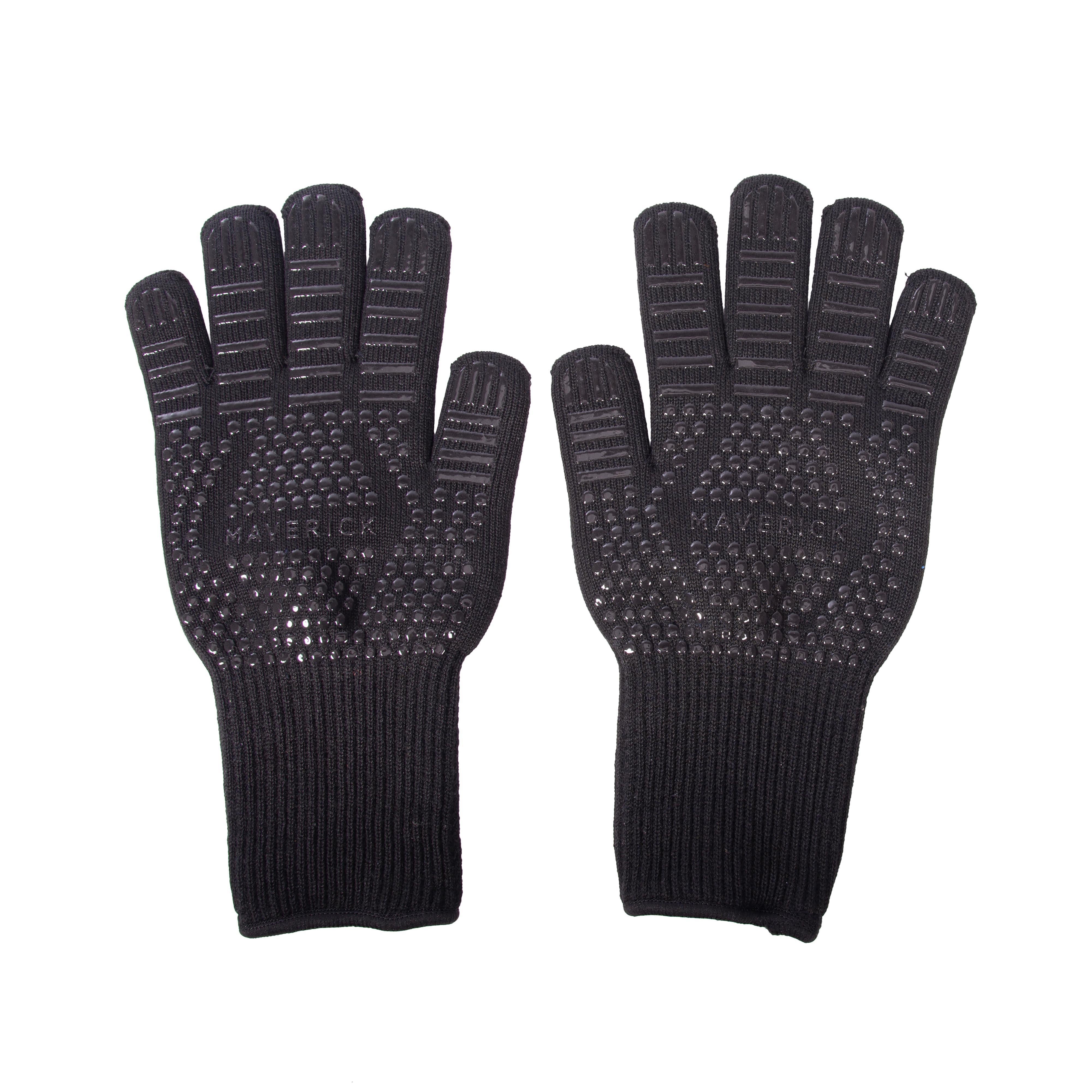 Maverick Heat Resistant BBQ Gloves 2 Piece Set Black